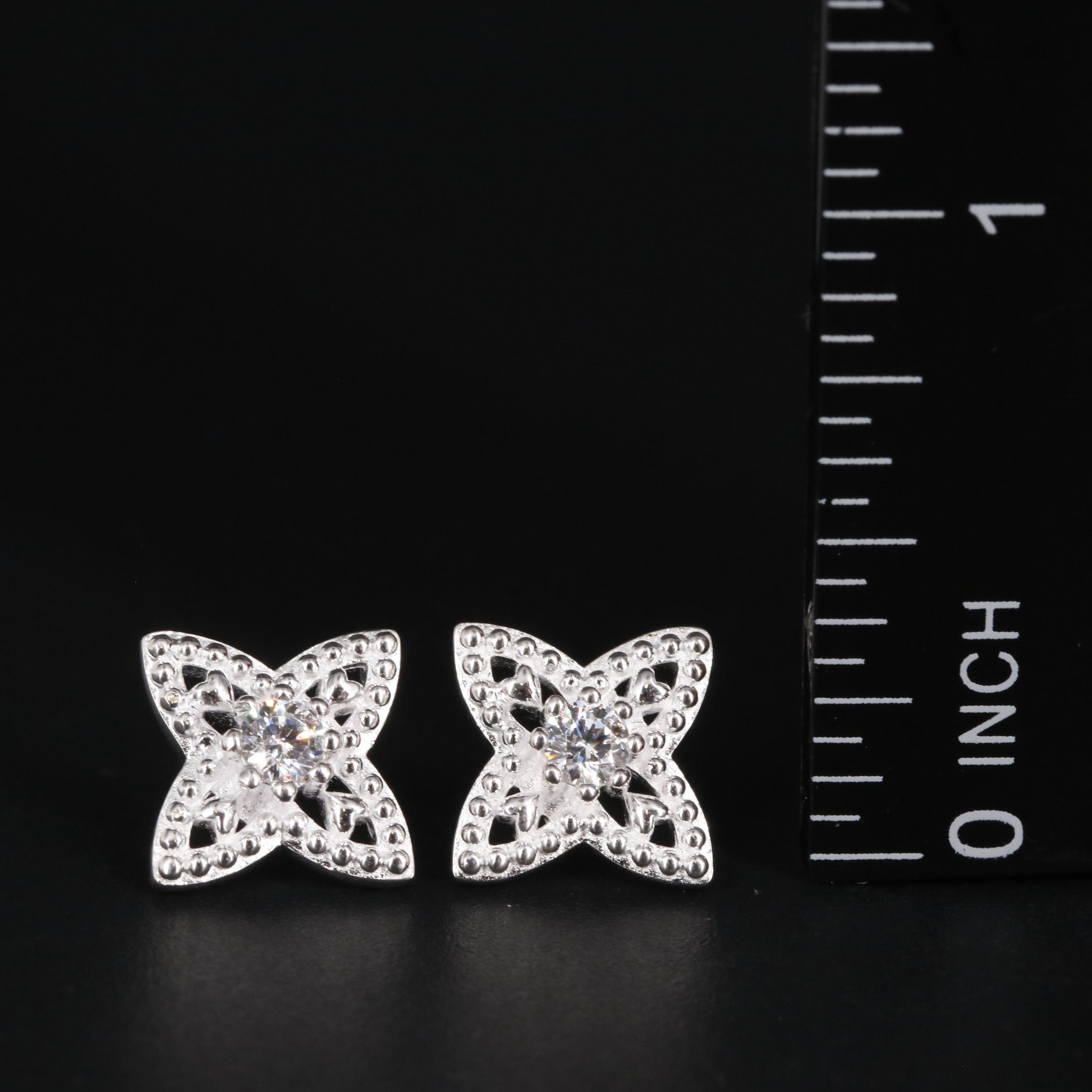 Sterling Stud Earrings with Cubic Zirconia
