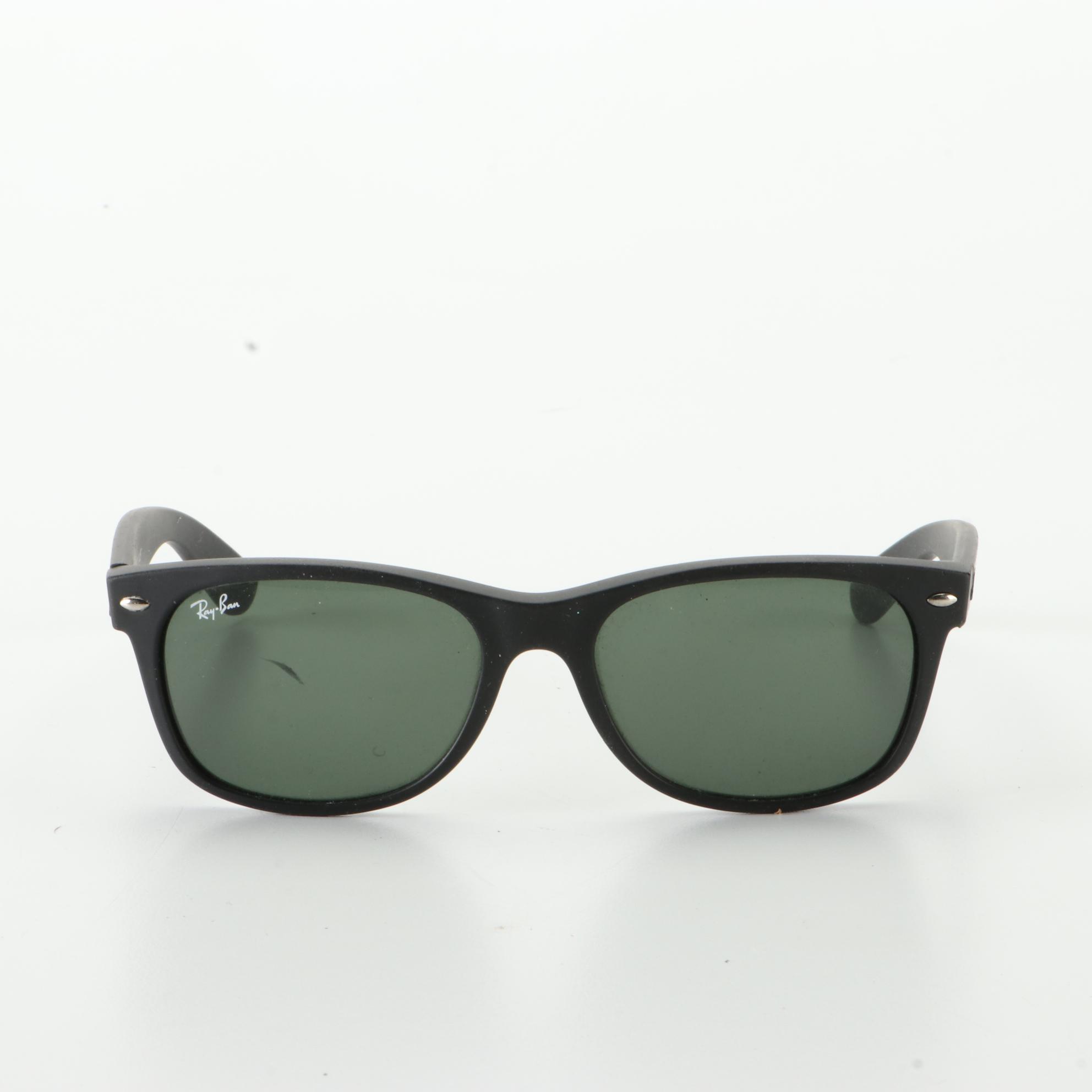 Ray-Ban RB2132 New Wayfarer Sunglasses in Matte Black with Case