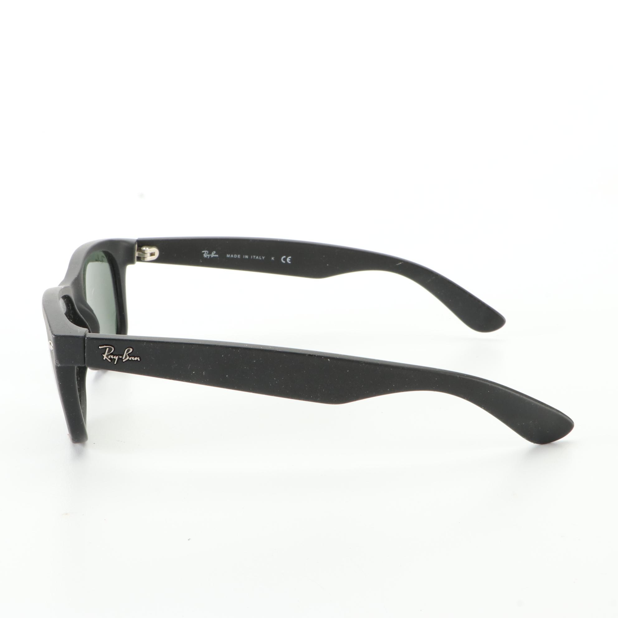 Ray-Ban RB2132 New Wayfarer Sunglasses in Matte Black with Case