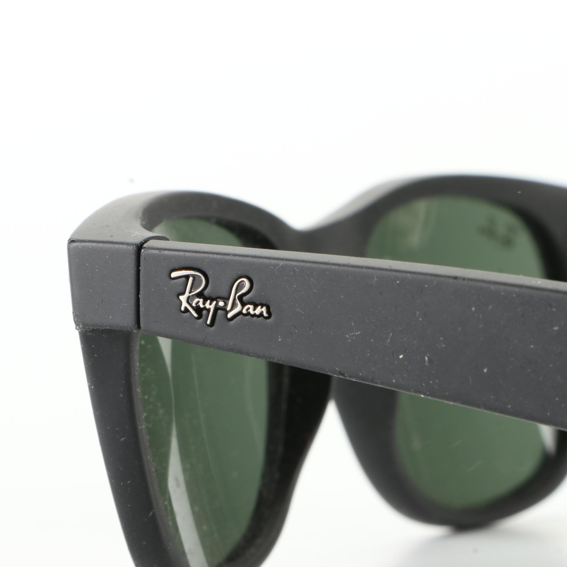 Ray-Ban RB2132 New Wayfarer Sunglasses in Matte Black with Case
