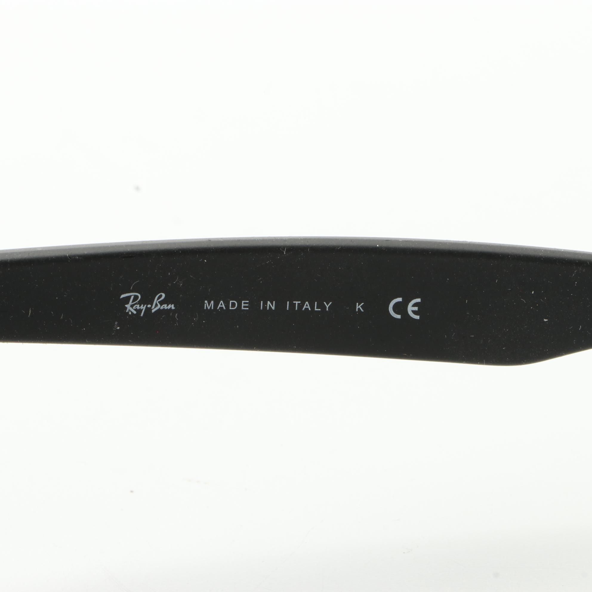 Ray-Ban RB2132 New Wayfarer Sunglasses in Matte Black with Case