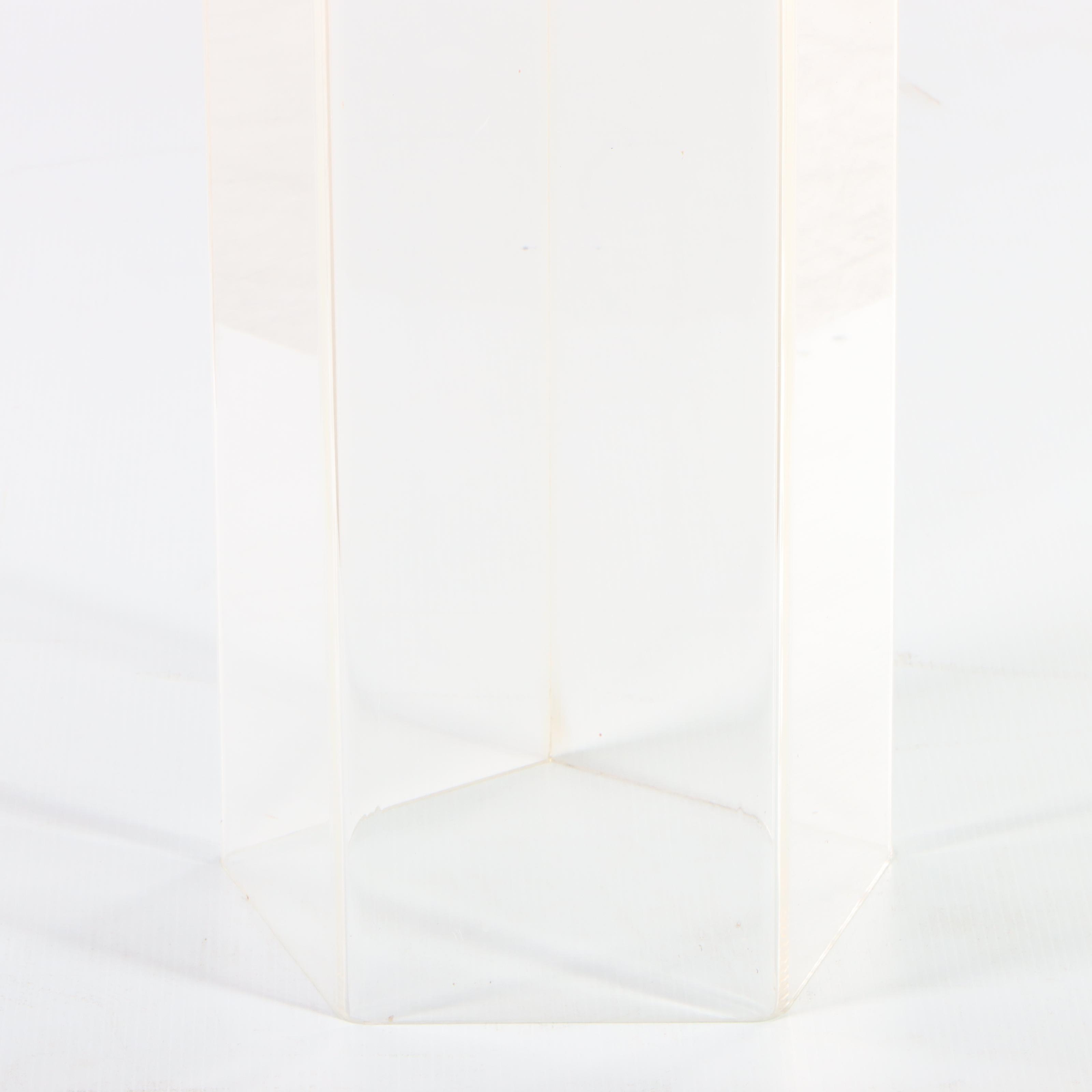 Modernist Style Acrylic Pedestal Table with Pentagonal Base