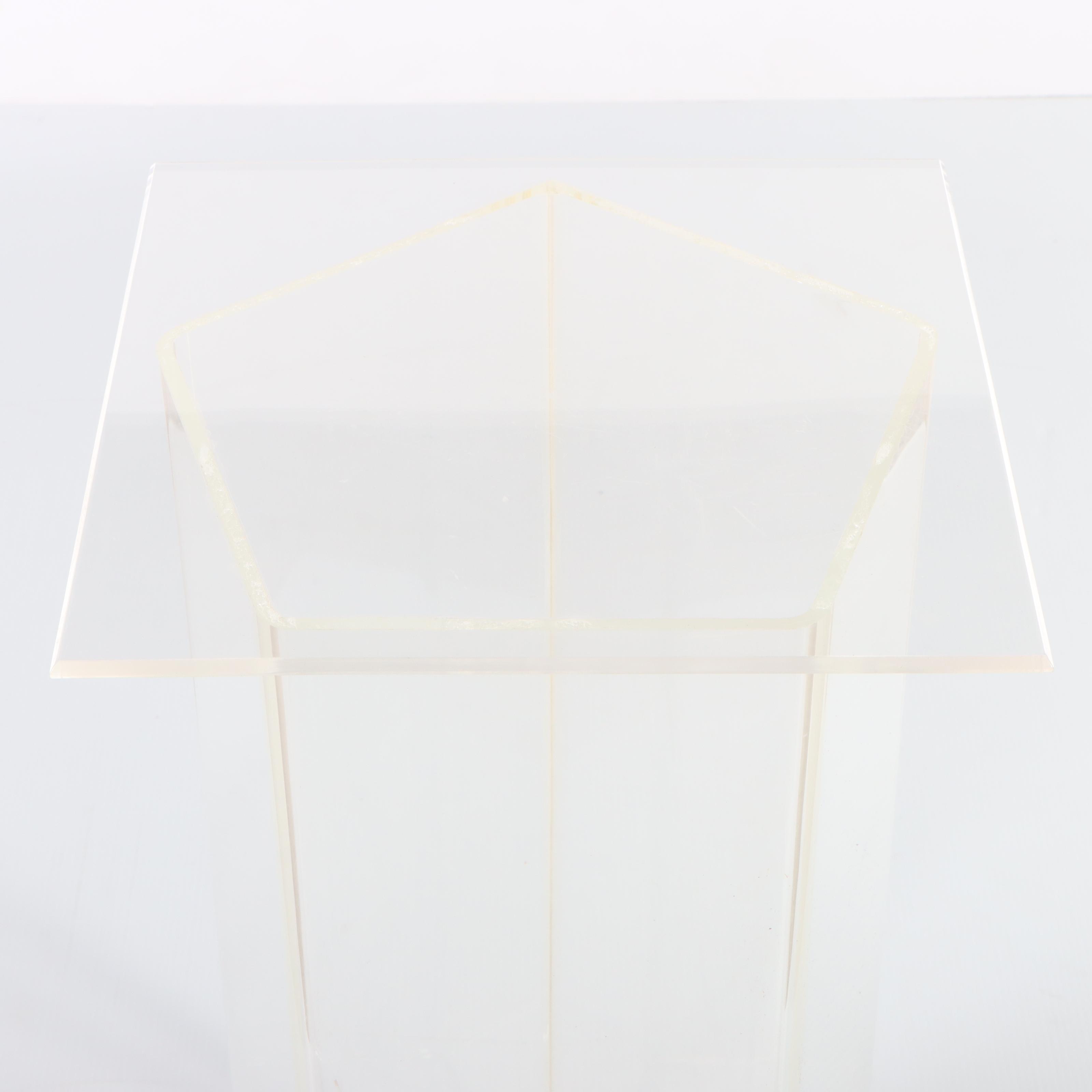 Modernist Style Acrylic Pedestal Table with Pentagonal Base