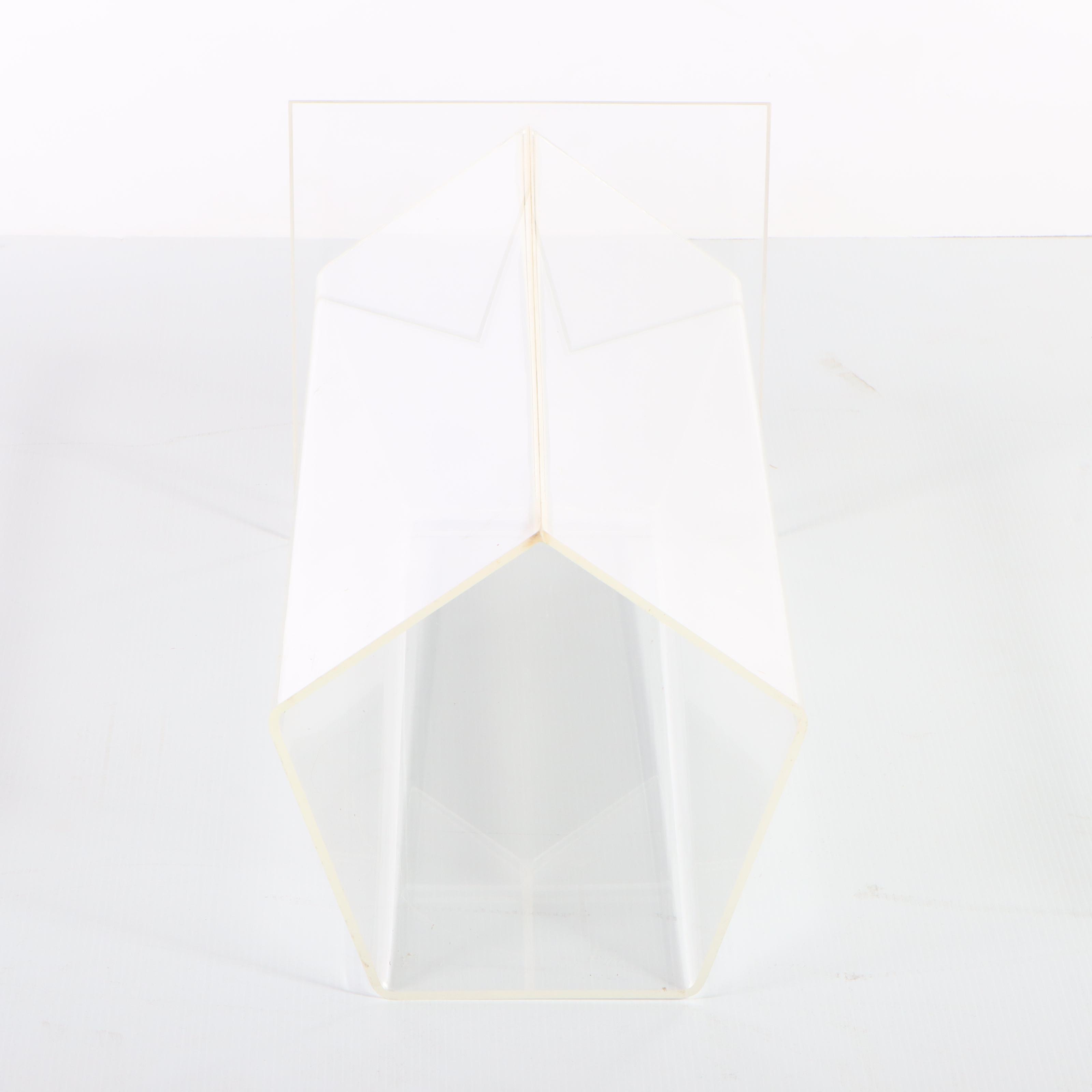 Modernist Style Acrylic Pedestal Table with Pentagonal Base