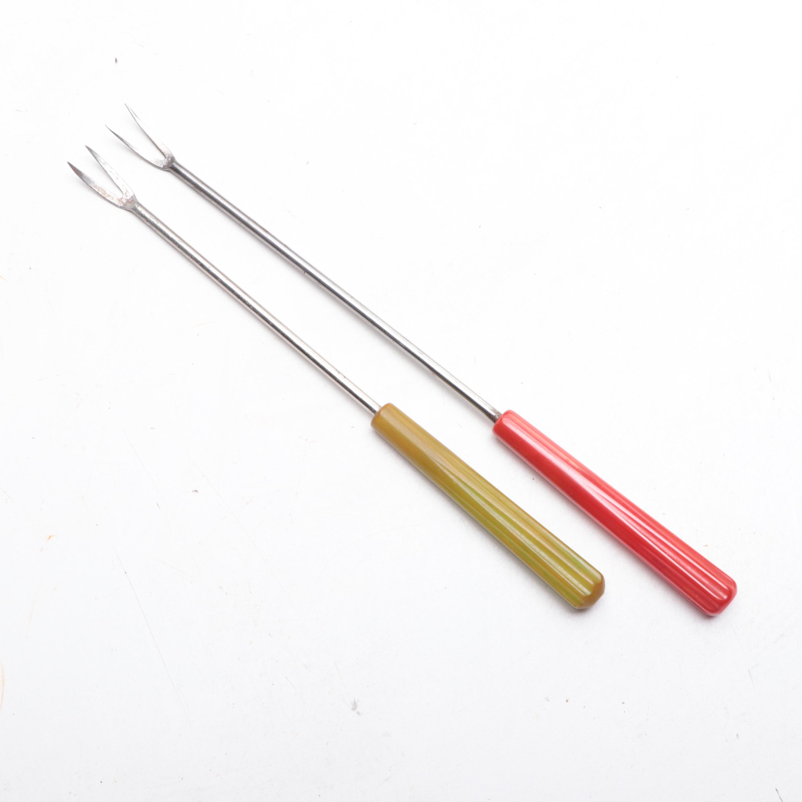 Sta-Brite, Star with Other Bakelite Handled Flatware and Fondue Forks