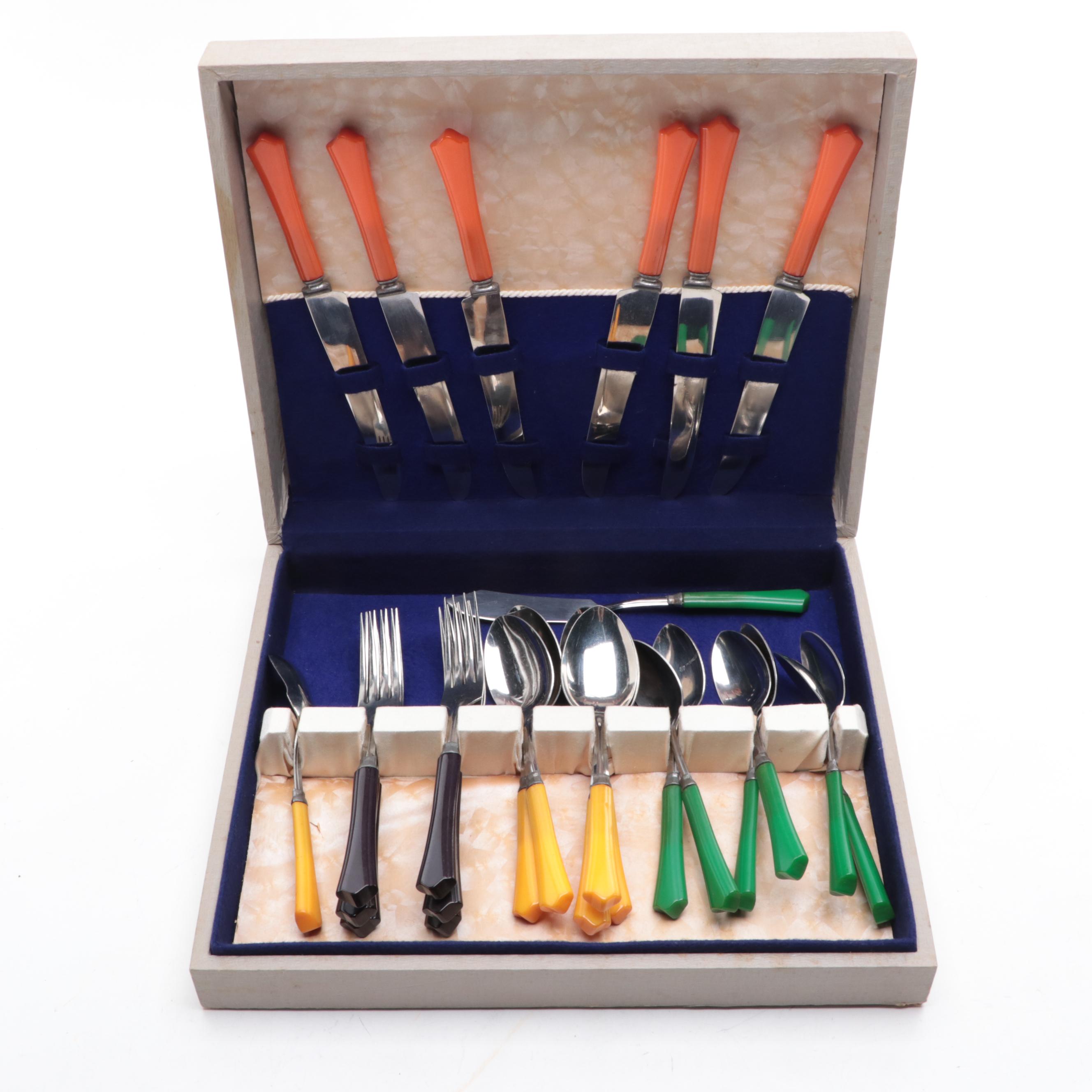 Sta-Brite, Star with Other Bakelite Handled Flatware and Fondue Forks