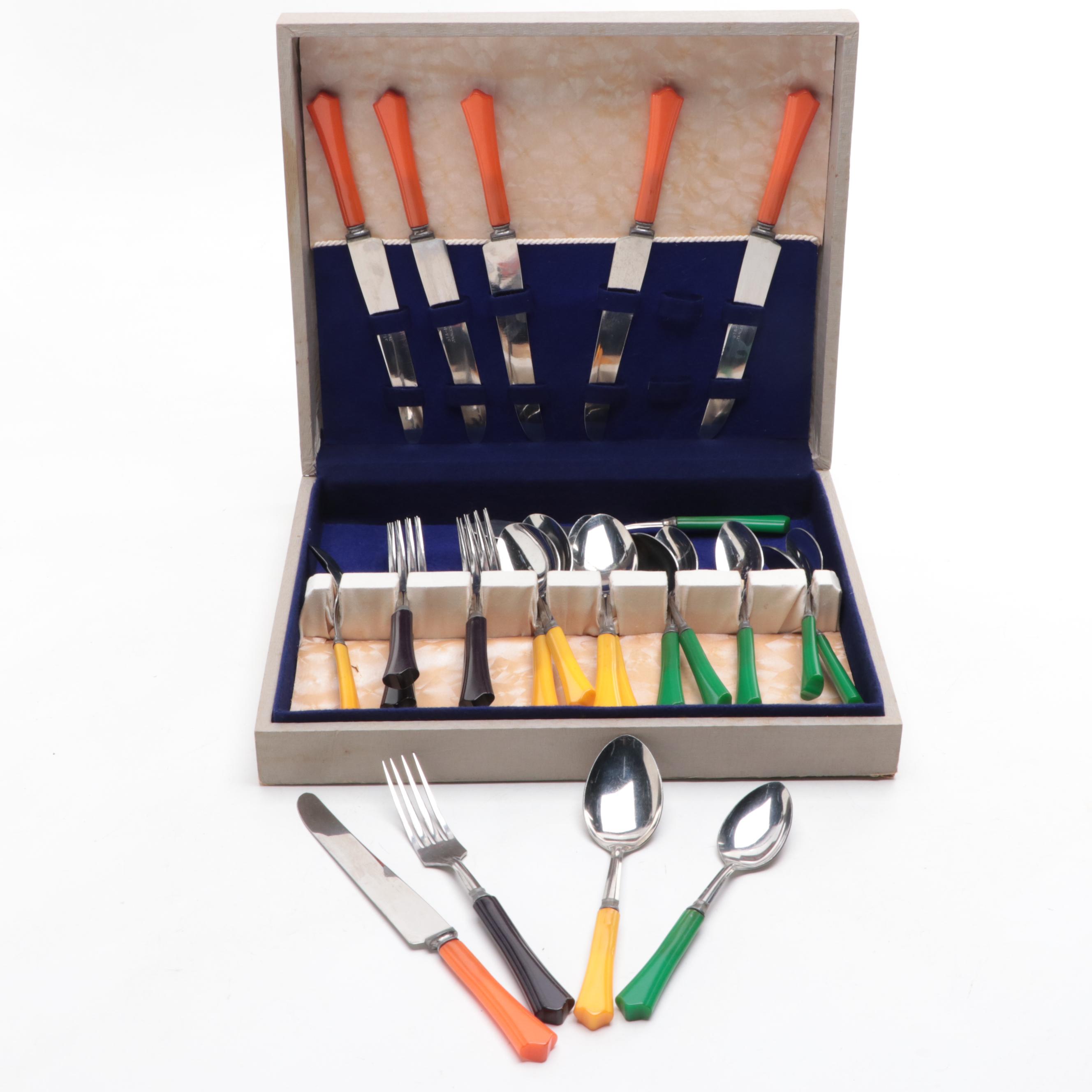 Sta-Brite, Star with Other Bakelite Handled Flatware and Fondue Forks