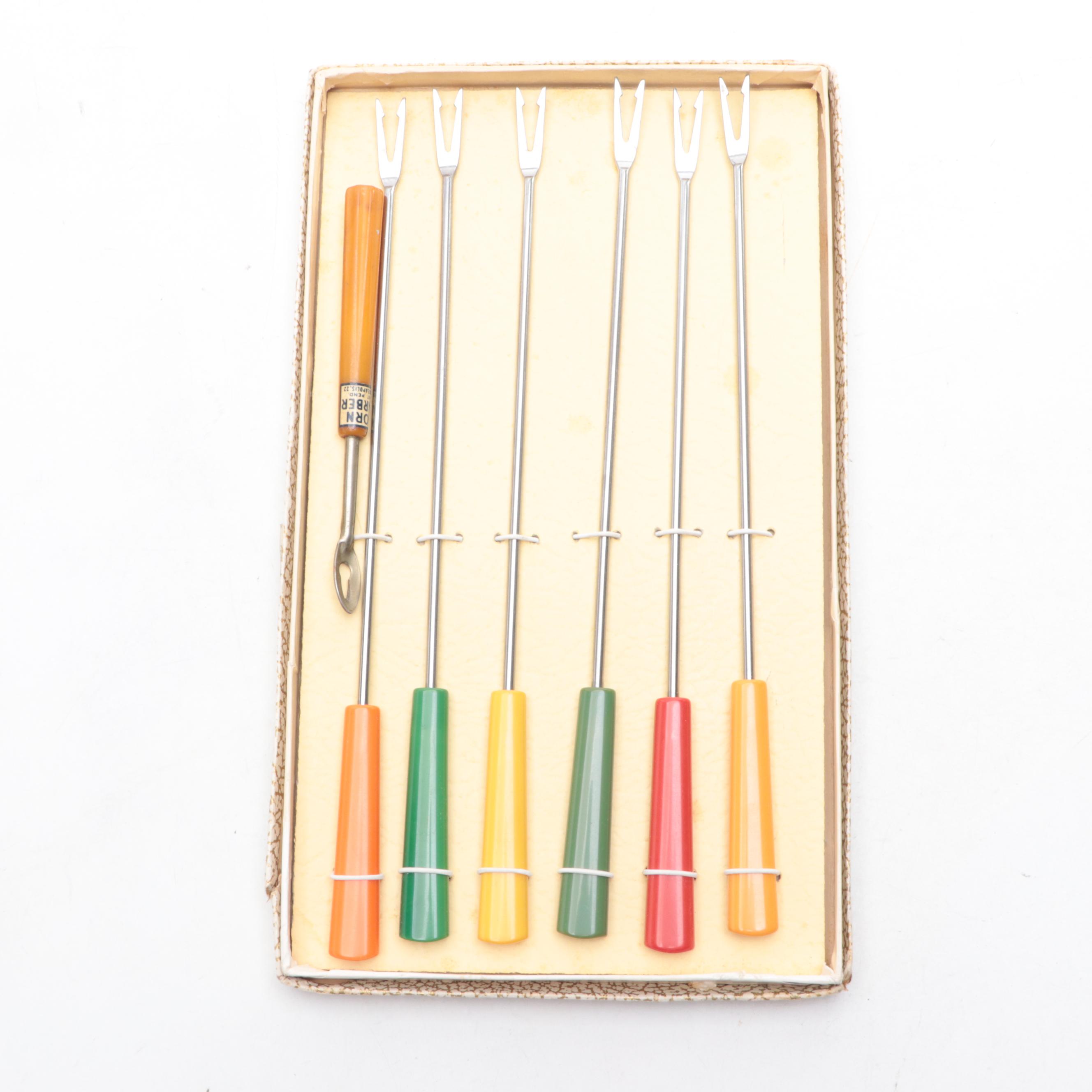 Sta-Brite, Star with Other Bakelite Handled Flatware and Fondue Forks