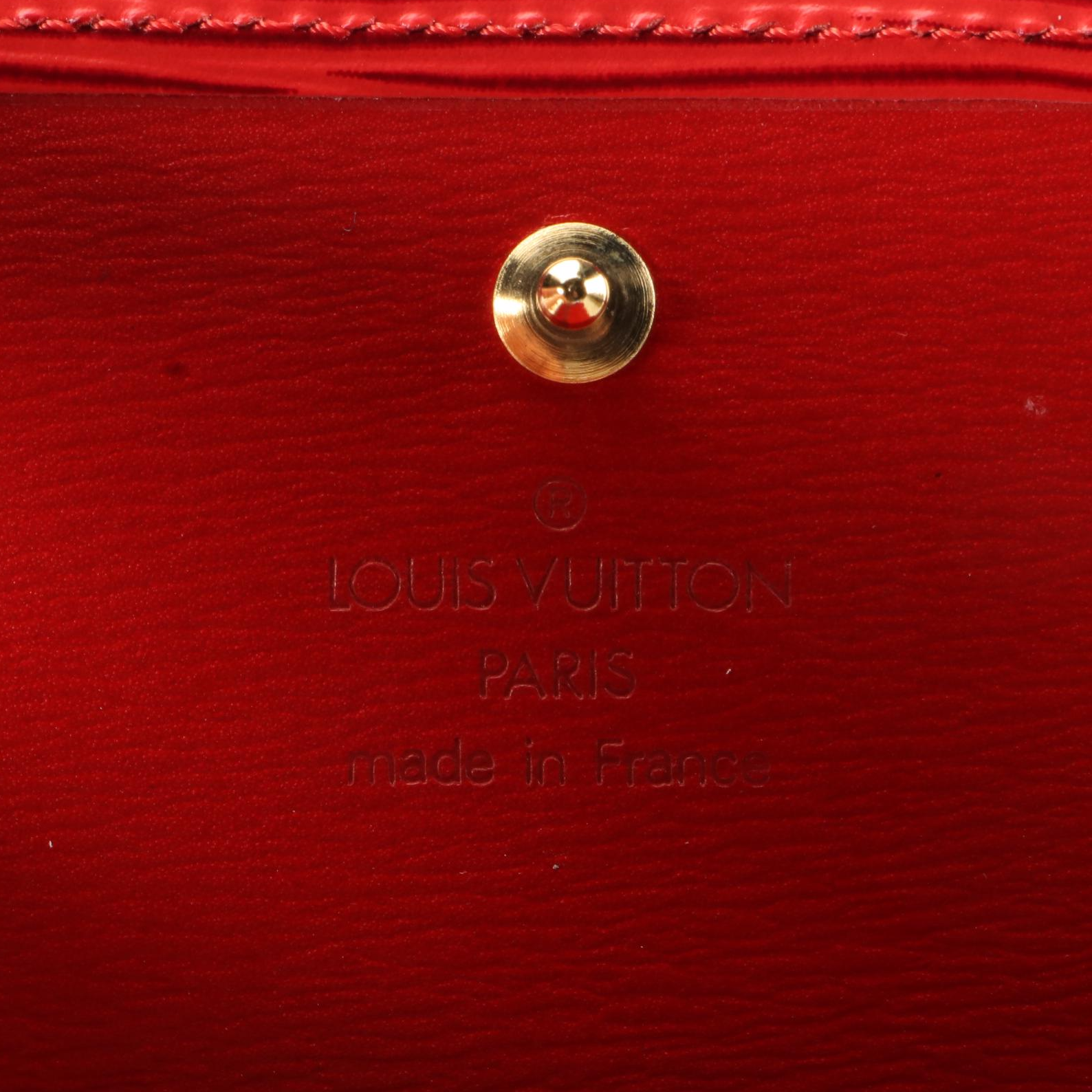 Louis Vuitton Porte Monnaie Billets Compact Wallet in Red Epi Leather with Box