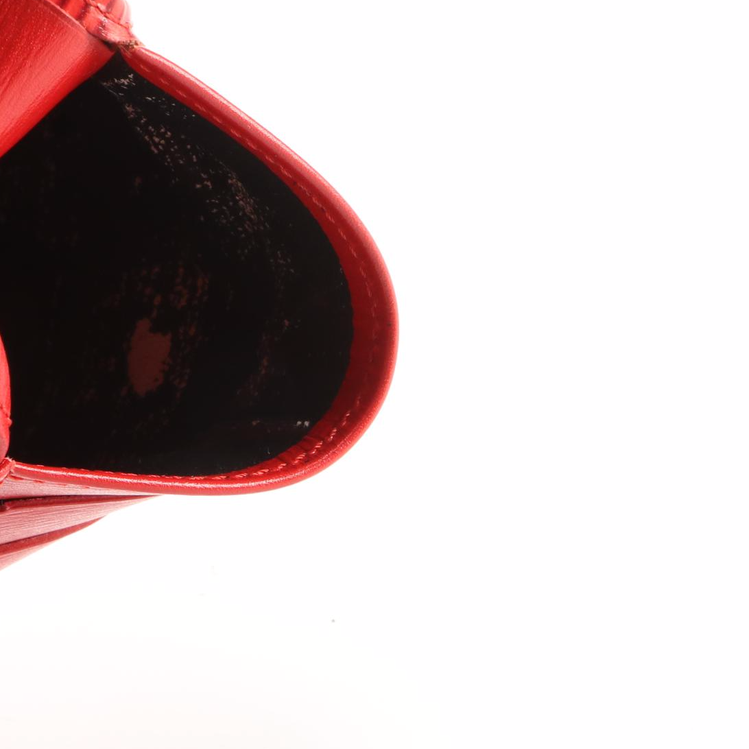 Louis Vuitton Porte Monnaie Billets Compact Wallet in Red Epi Leather with Box