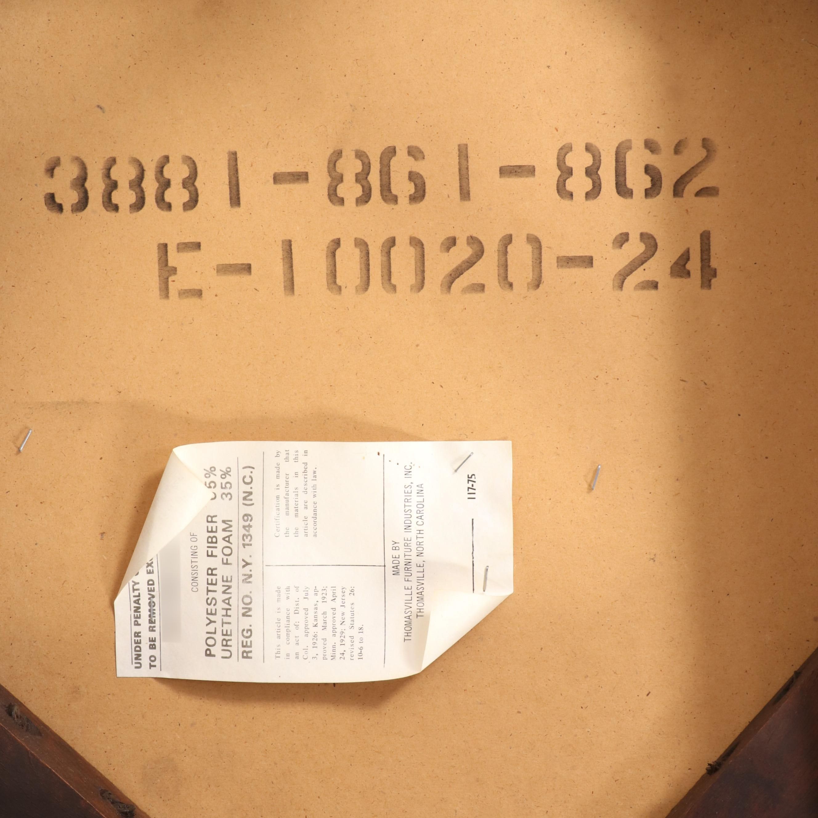 Thomasville Mid Century Modern Eight-Piece Dining Set, 1970s