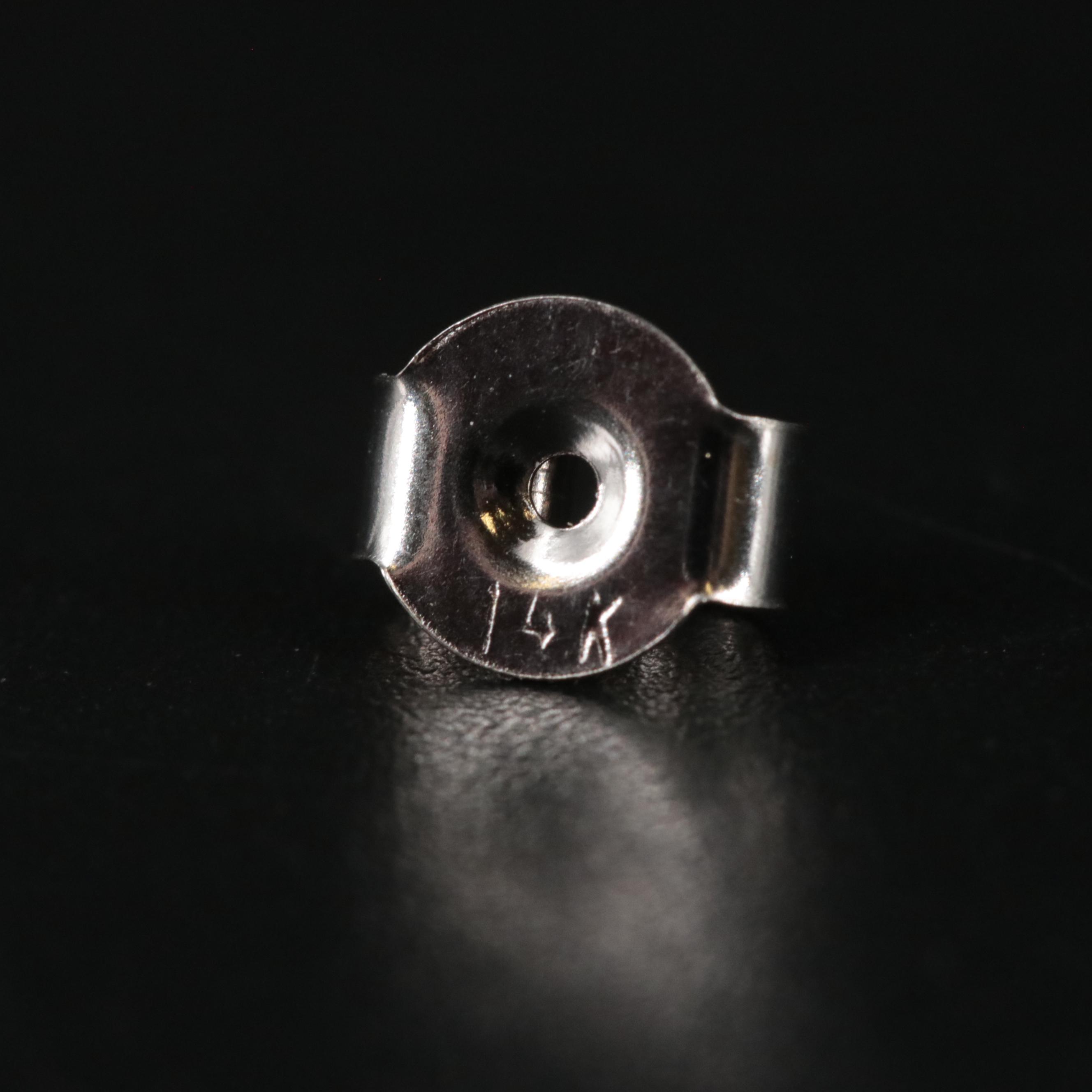 14K Diamond Button Earrings