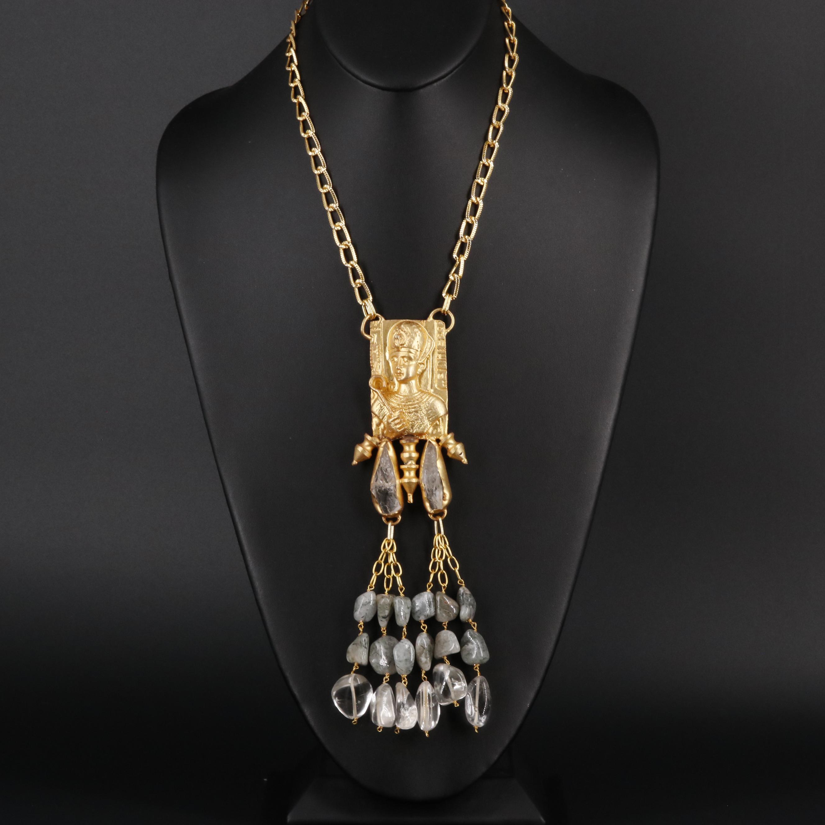 Rocky Crystal Quartz and Agate Necklace