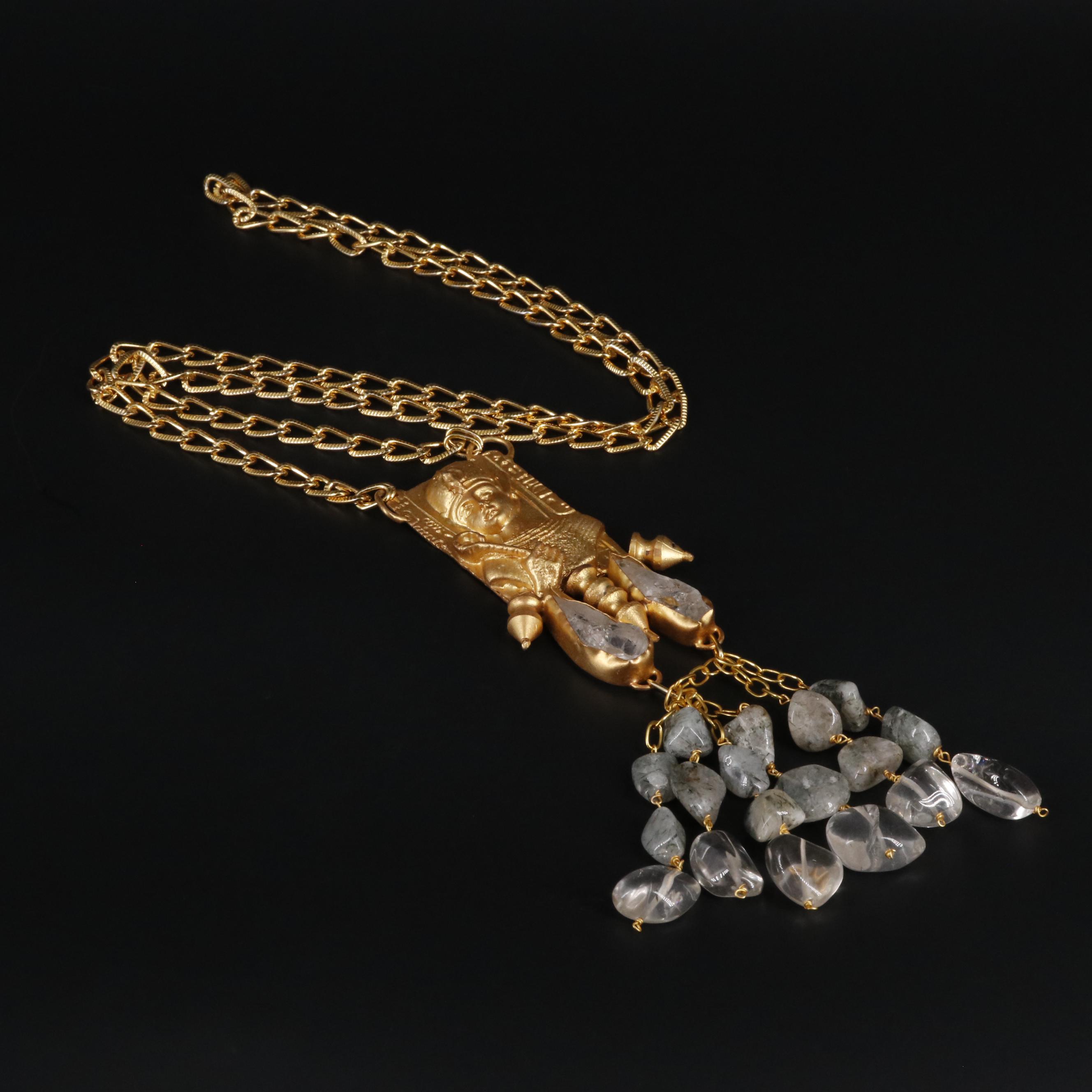 Rocky Crystal Quartz and Agate Necklace