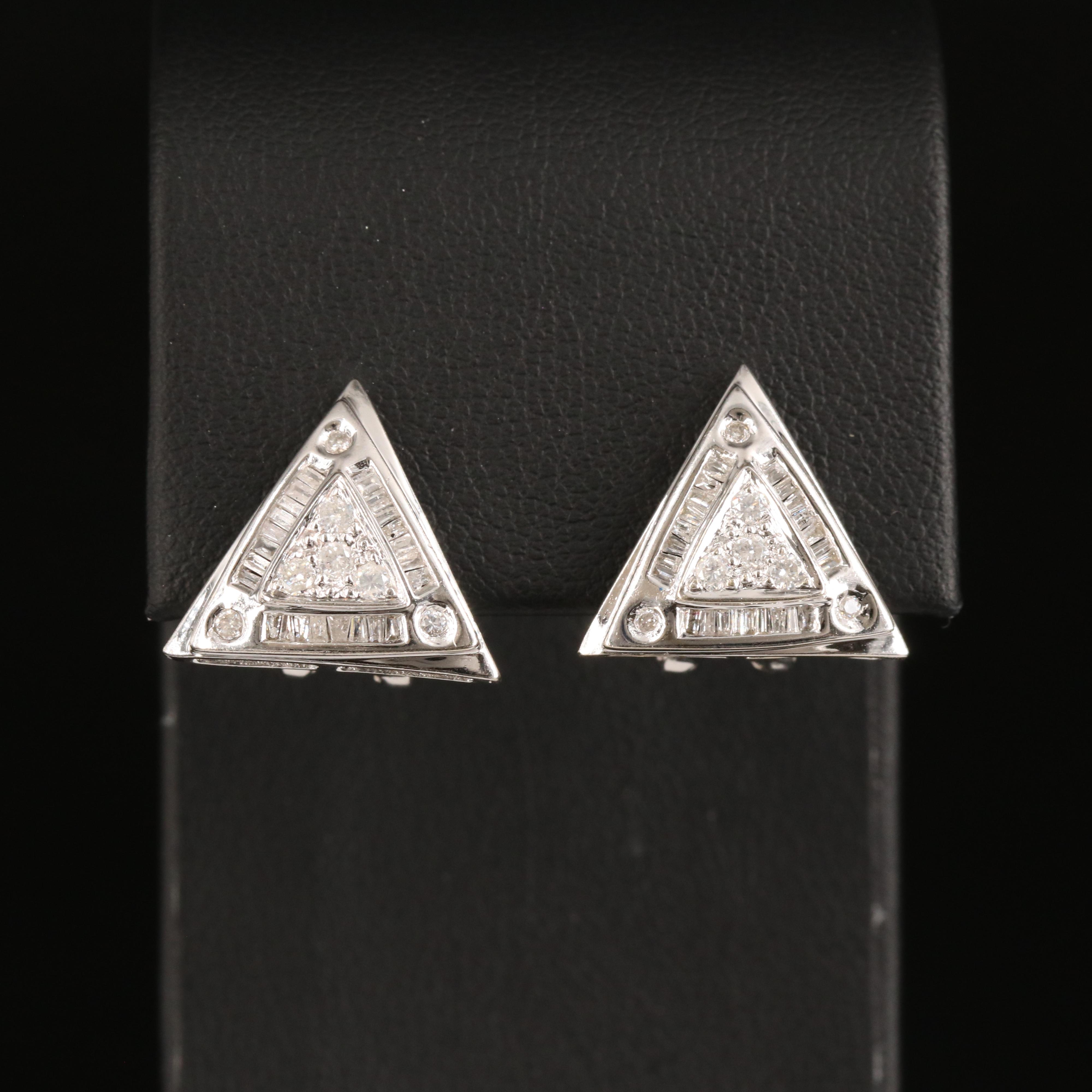14K 0.79 CTW Diamond Triangle Earrings