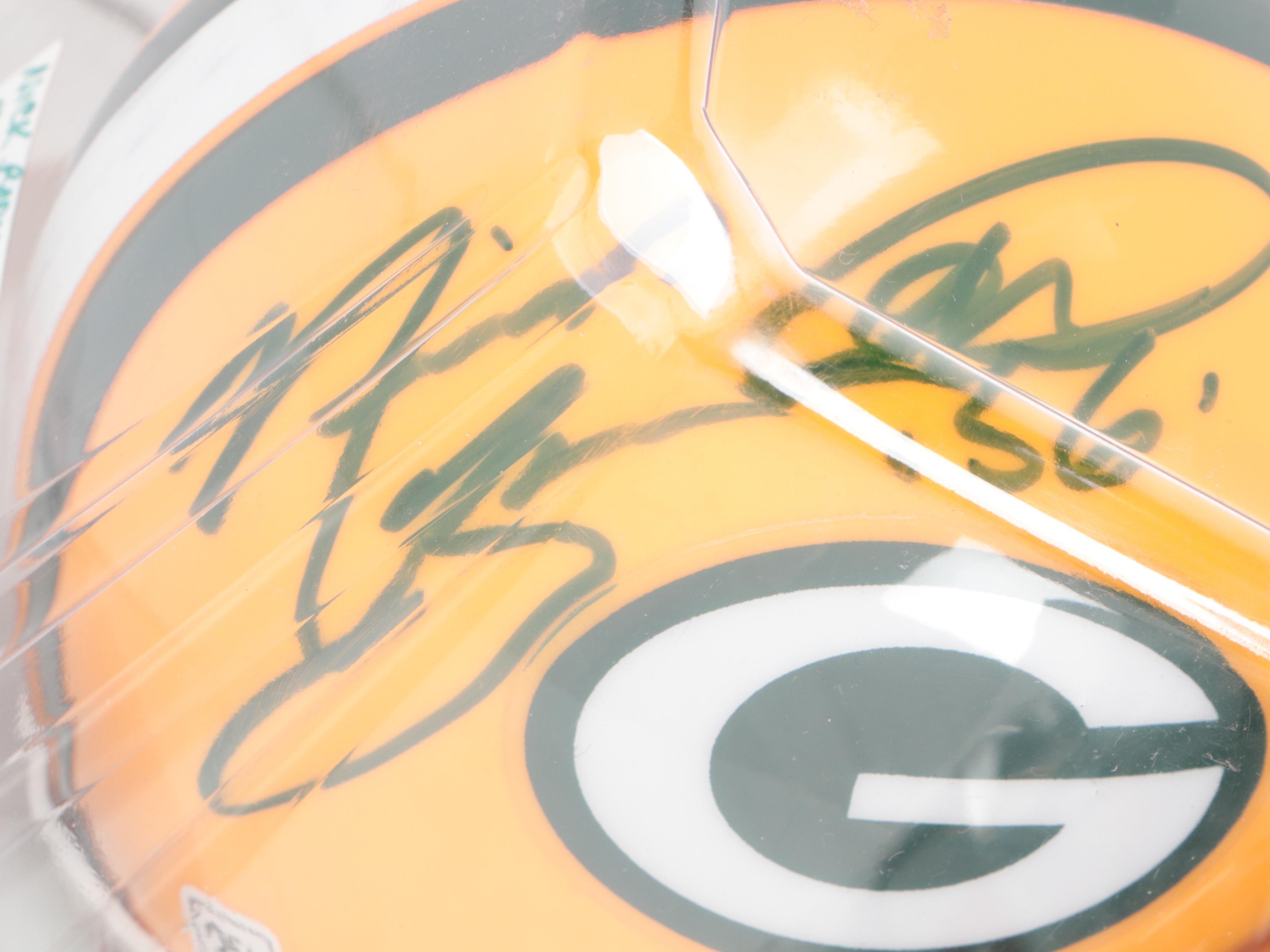 Ken Iman and More Signed Green Bay Packers Riddell Mini Football Helmets