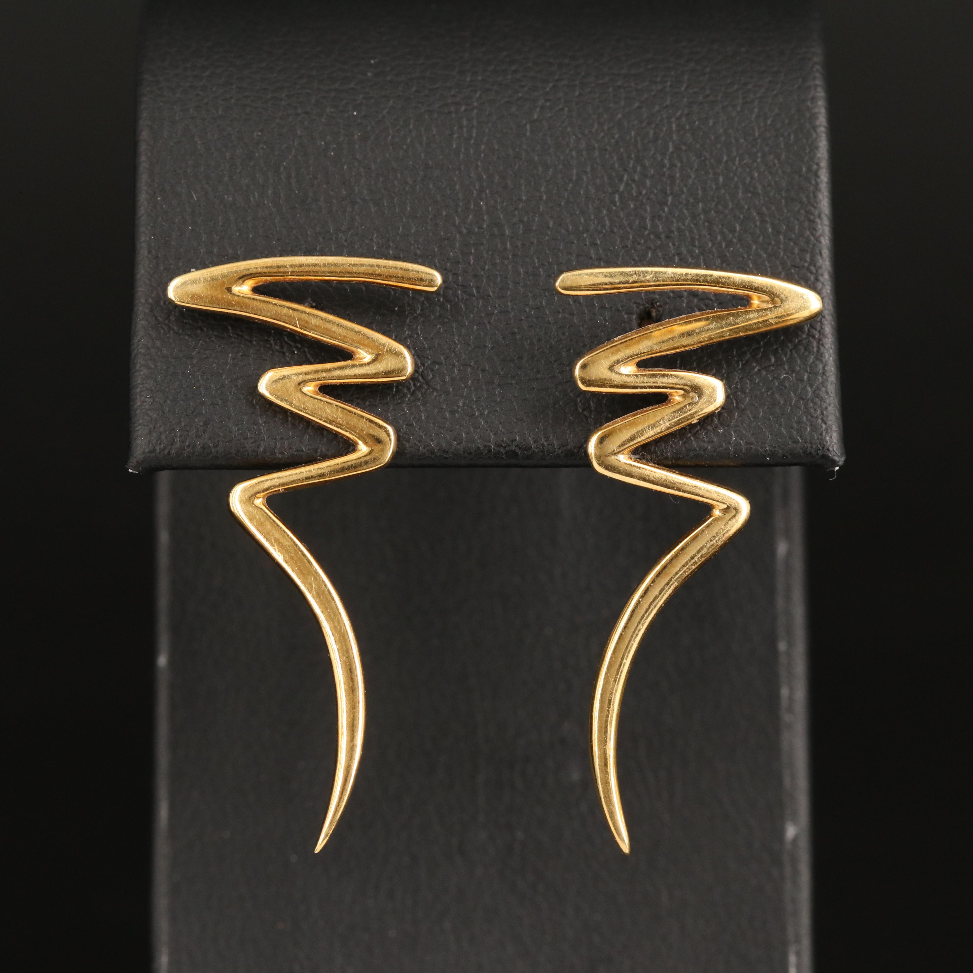 Paloma Picasso for Tiffany & Co. 18K Zig-Zag Earrings