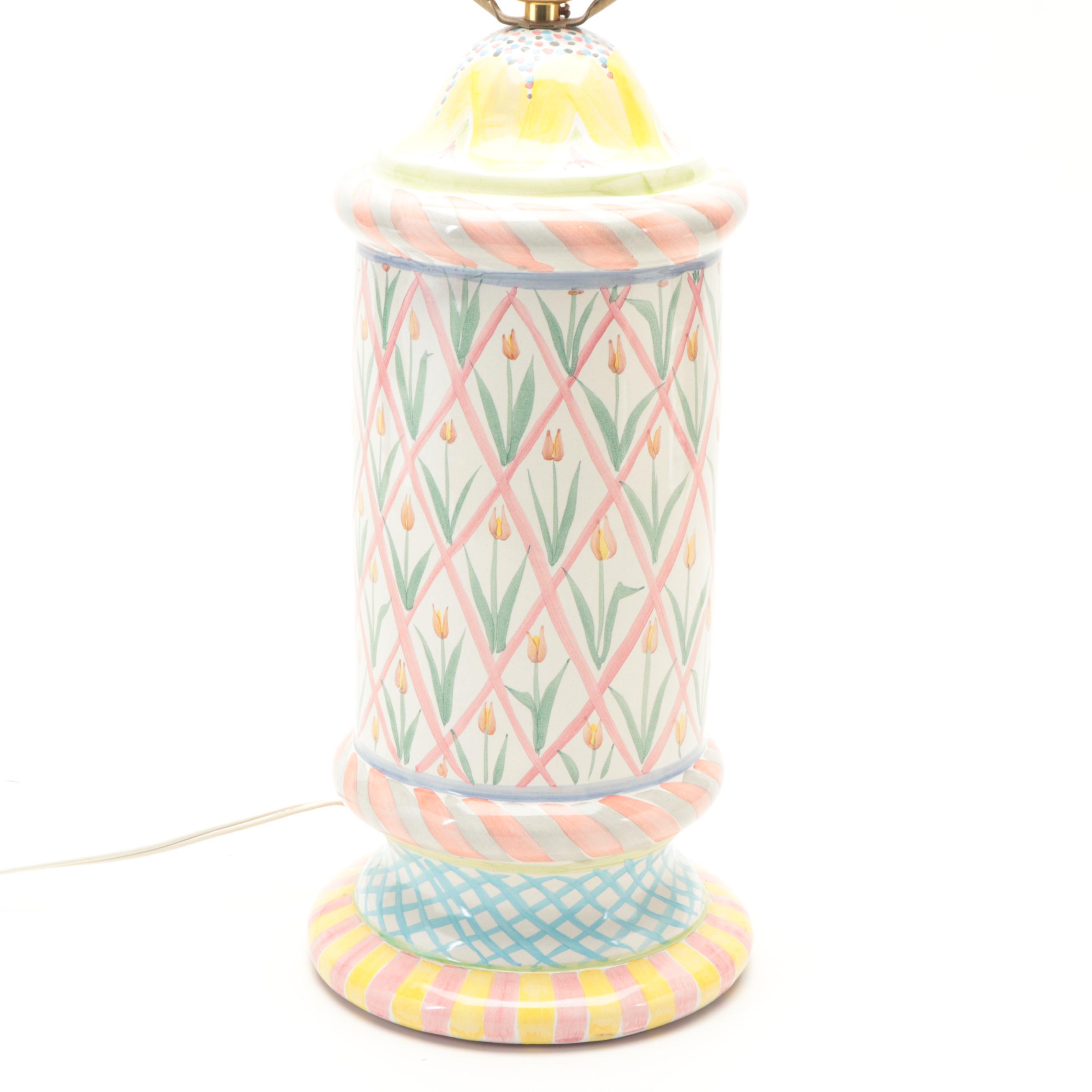 Mackenzie-Childs "Tulip" Ceramic Table Lamp