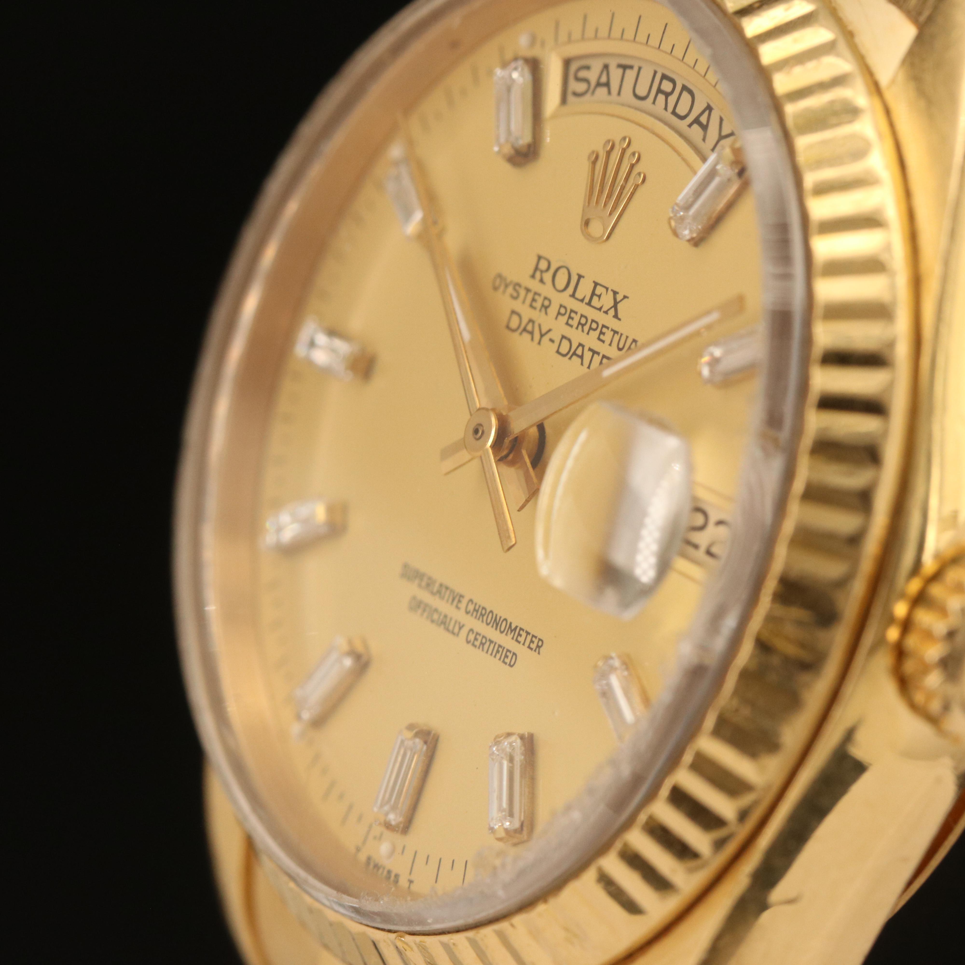 1987 - 1988 18K Rolex President Oyster Perpetual Day-Date Diamond Watch