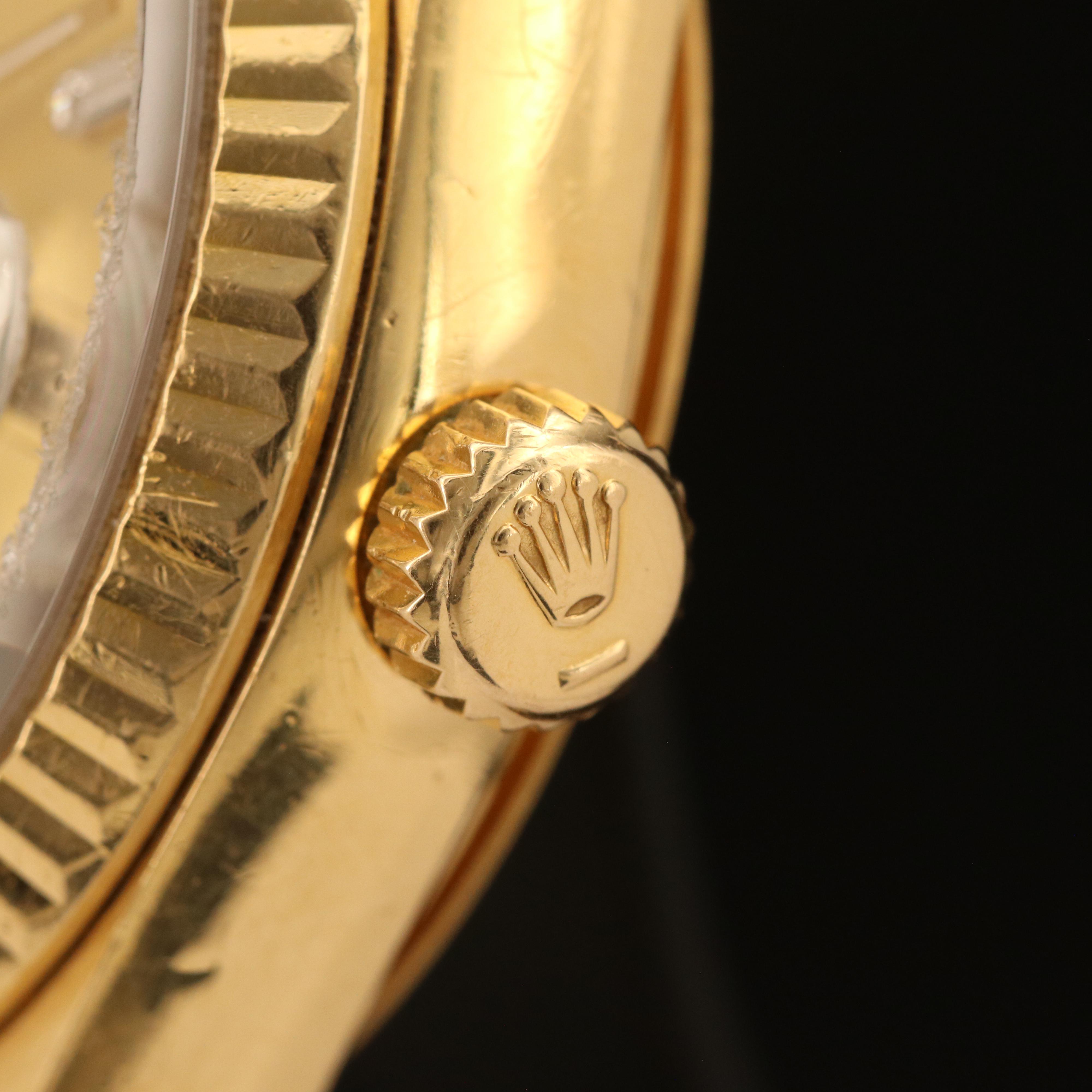 1987 - 1988 18K Rolex President Oyster Perpetual Day-Date Diamond Watch