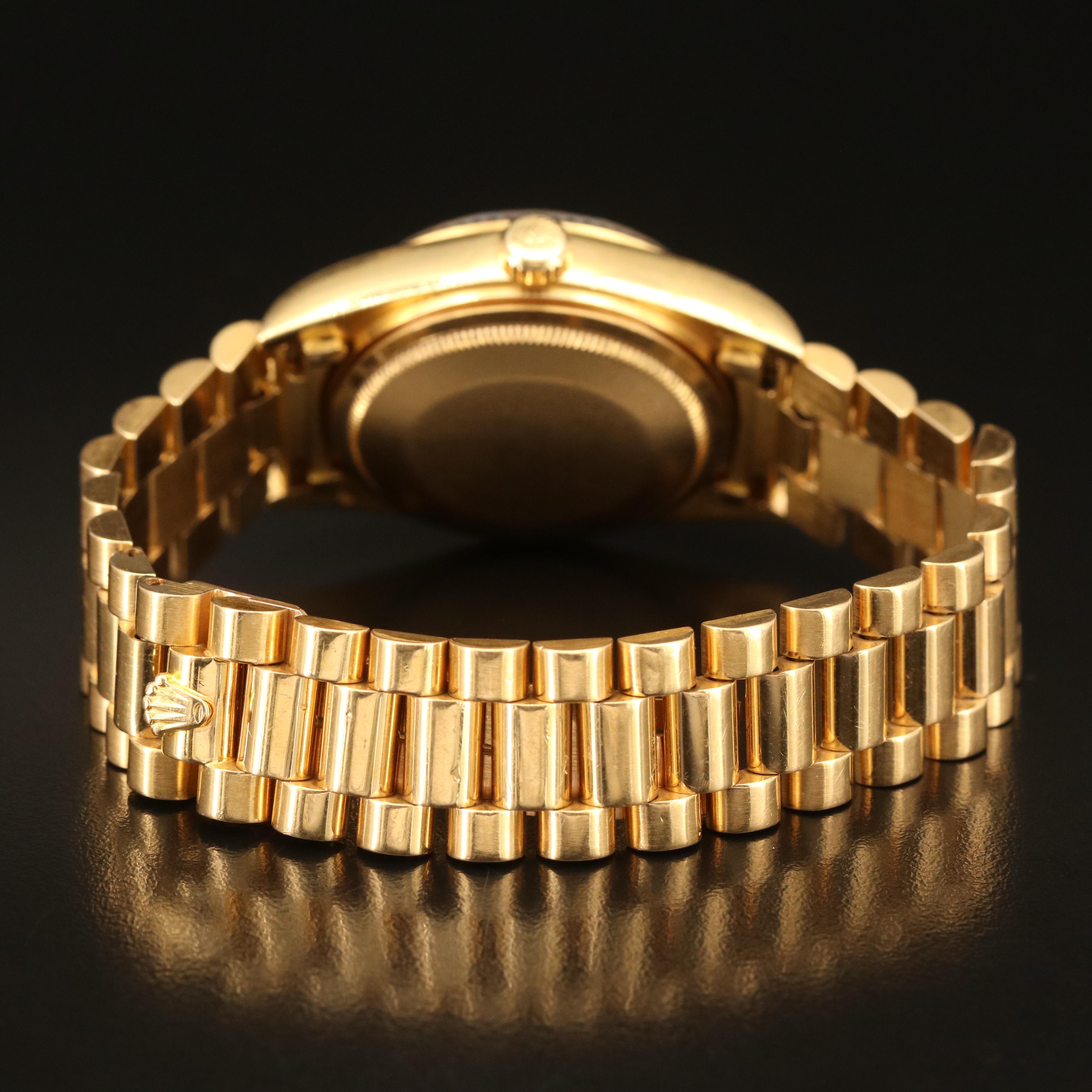 1987 - 1988 18K Rolex President Oyster Perpetual Day-Date Diamond Watch