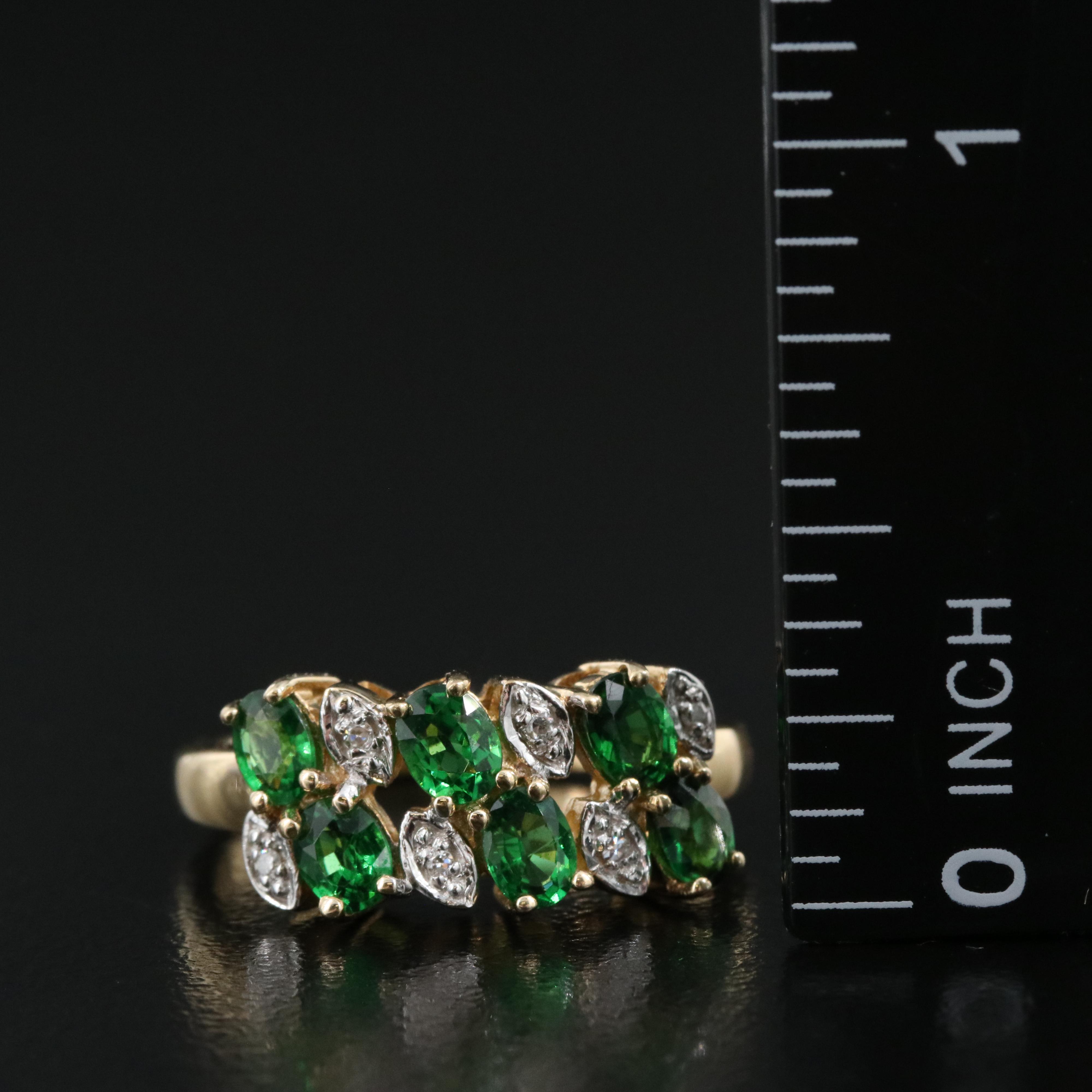 14K Tsavorite and Diamond Ring