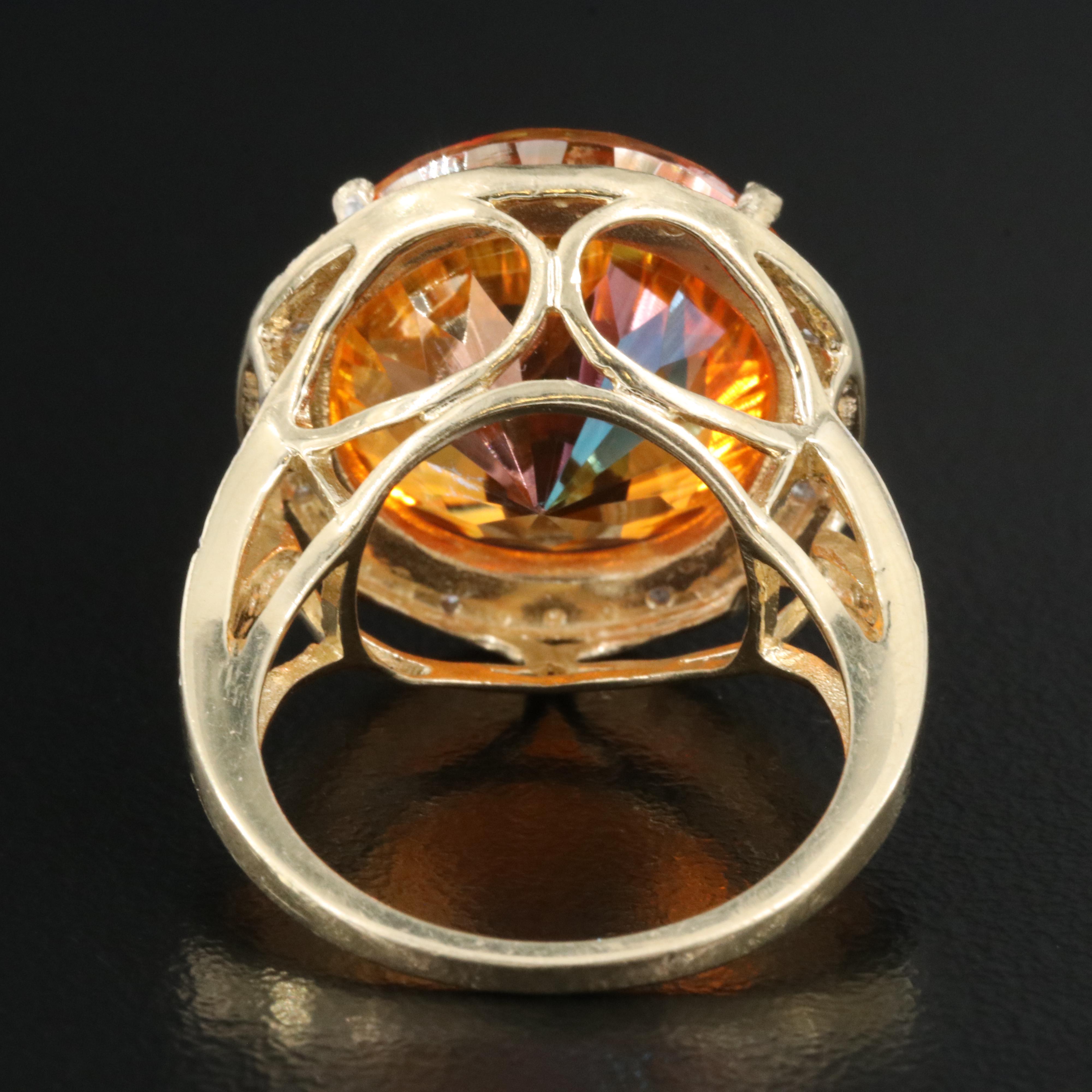 14K Topaz and Diamond Ring