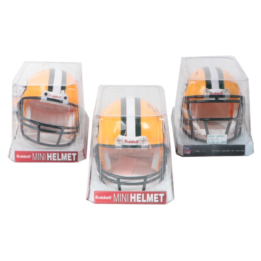 Ken Iman and More Signed Green Bay Packers Riddell Mini Football Helmets