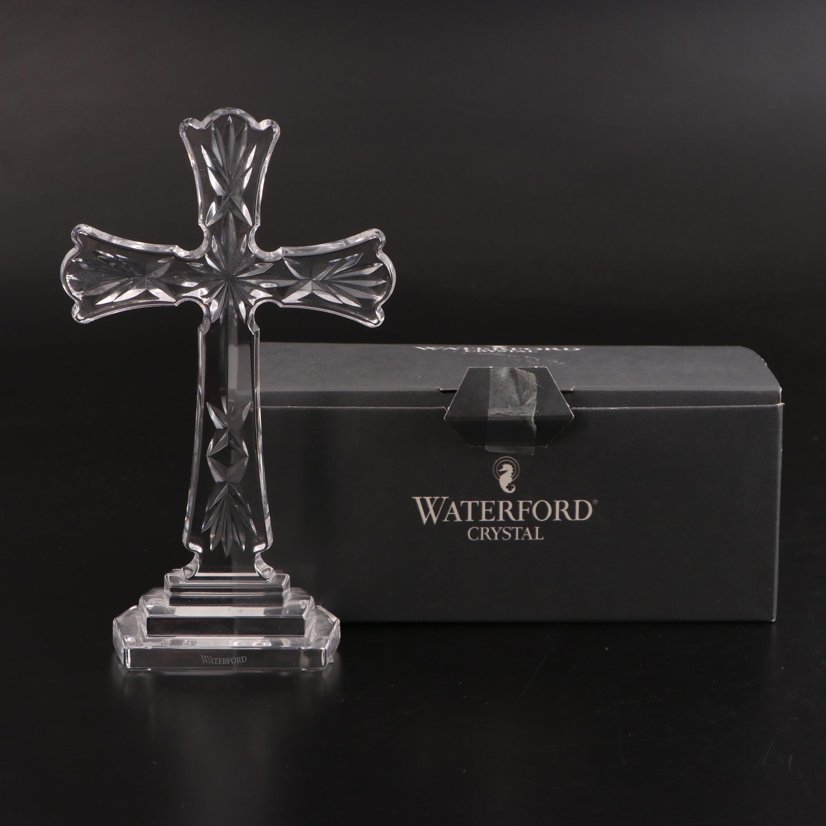 Rosenthal Porcelain Dove and Waterford Crystal Cross Figurines