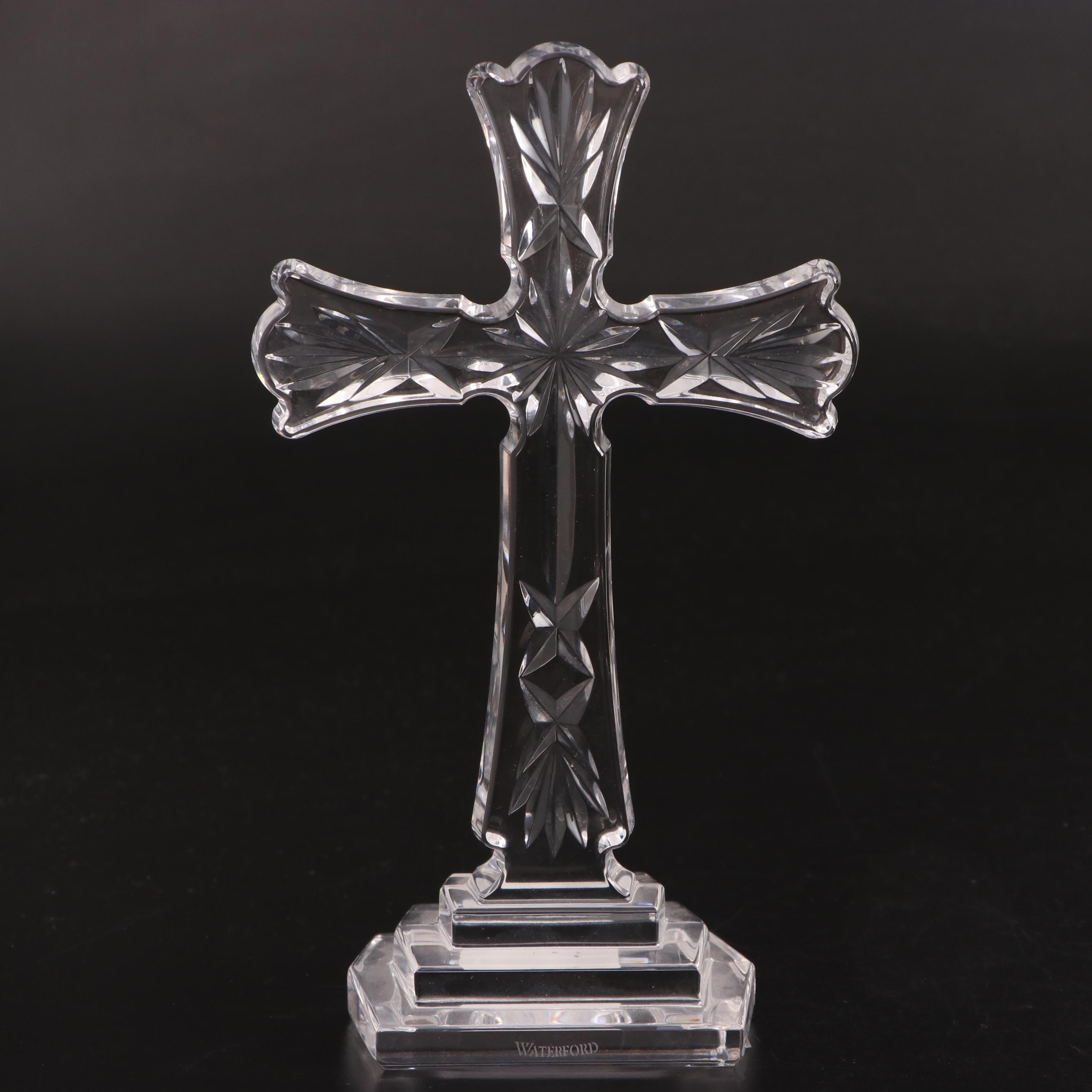 Rosenthal Porcelain Dove and Waterford Crystal Cross Figurines