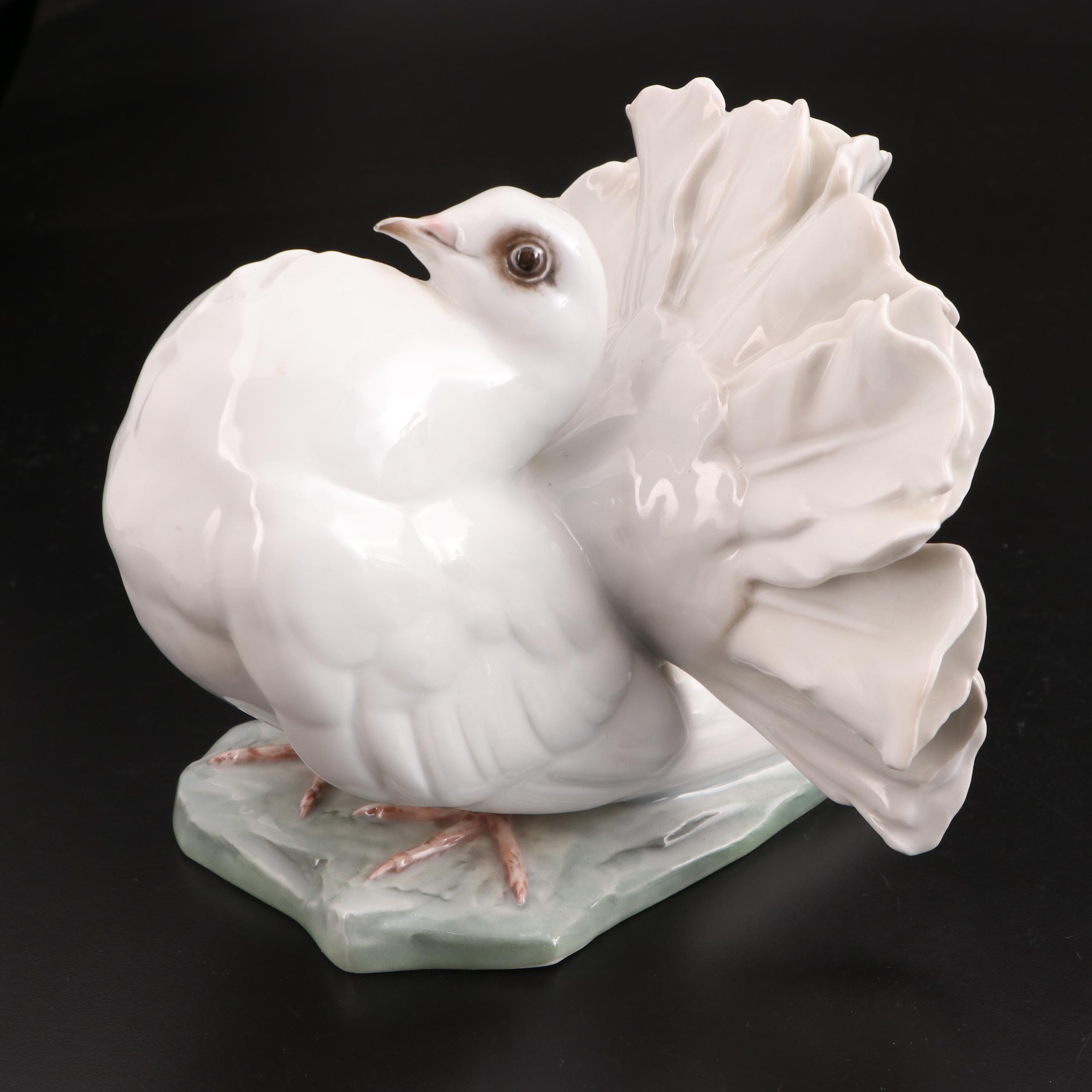 Rosenthal Porcelain Dove and Waterford Crystal Cross Figurines