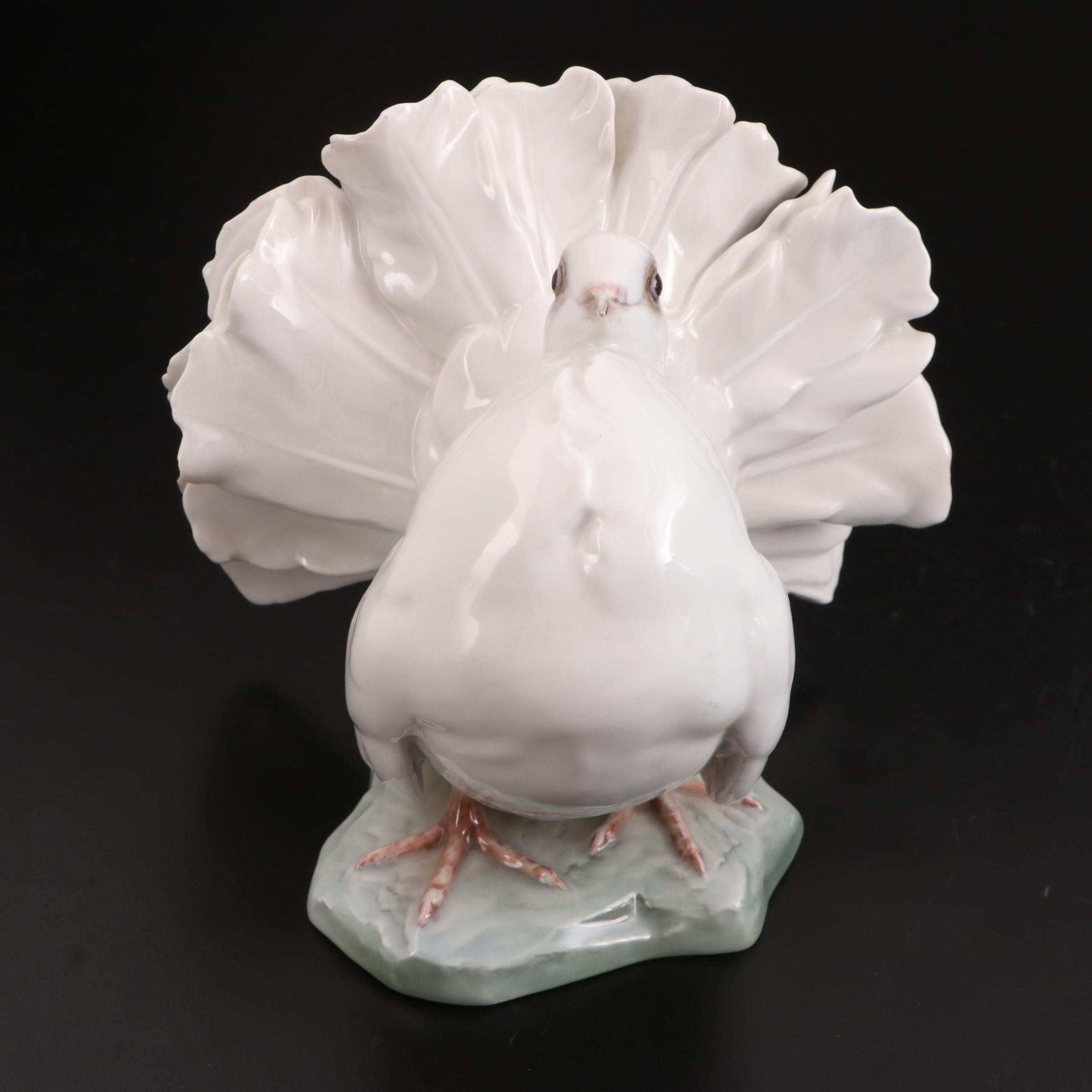 Rosenthal Porcelain Dove and Waterford Crystal Cross Figurines