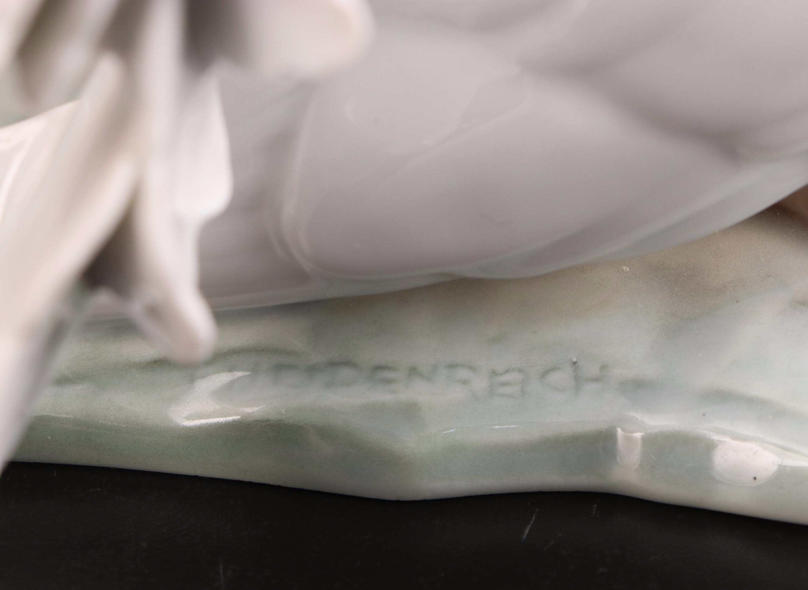 Rosenthal Porcelain Dove and Waterford Crystal Cross Figurines