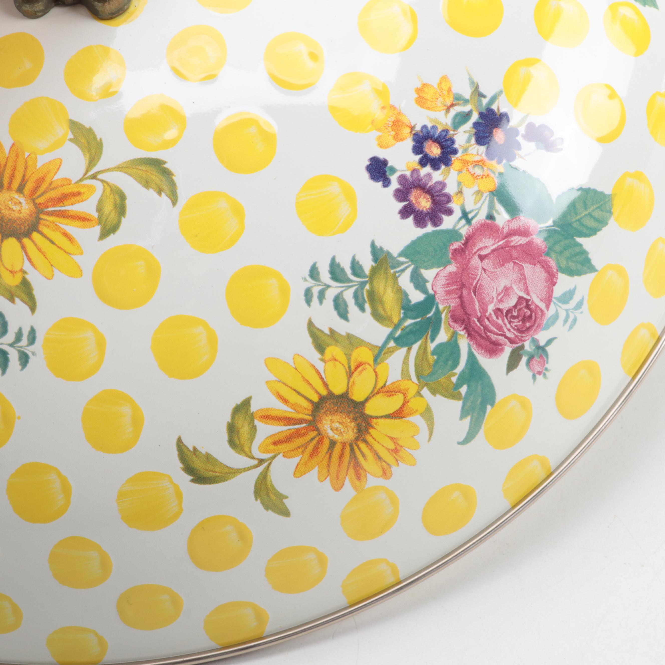 MacKenzie-Childs "Buttercup" Enameled Metal Lidded Skillets