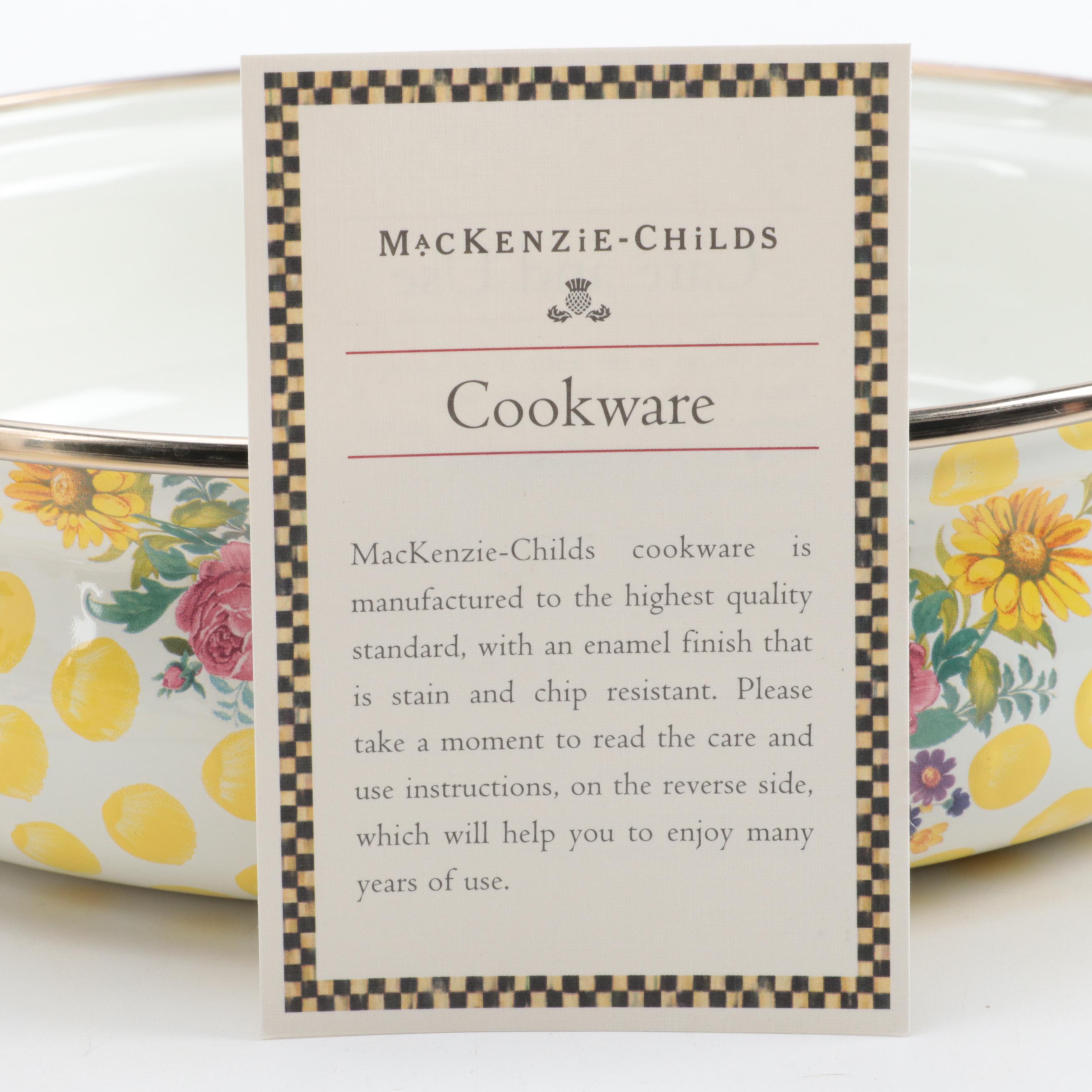 MacKenzie-Childs "Buttercup" Enameled Metal Lidded Skillets
