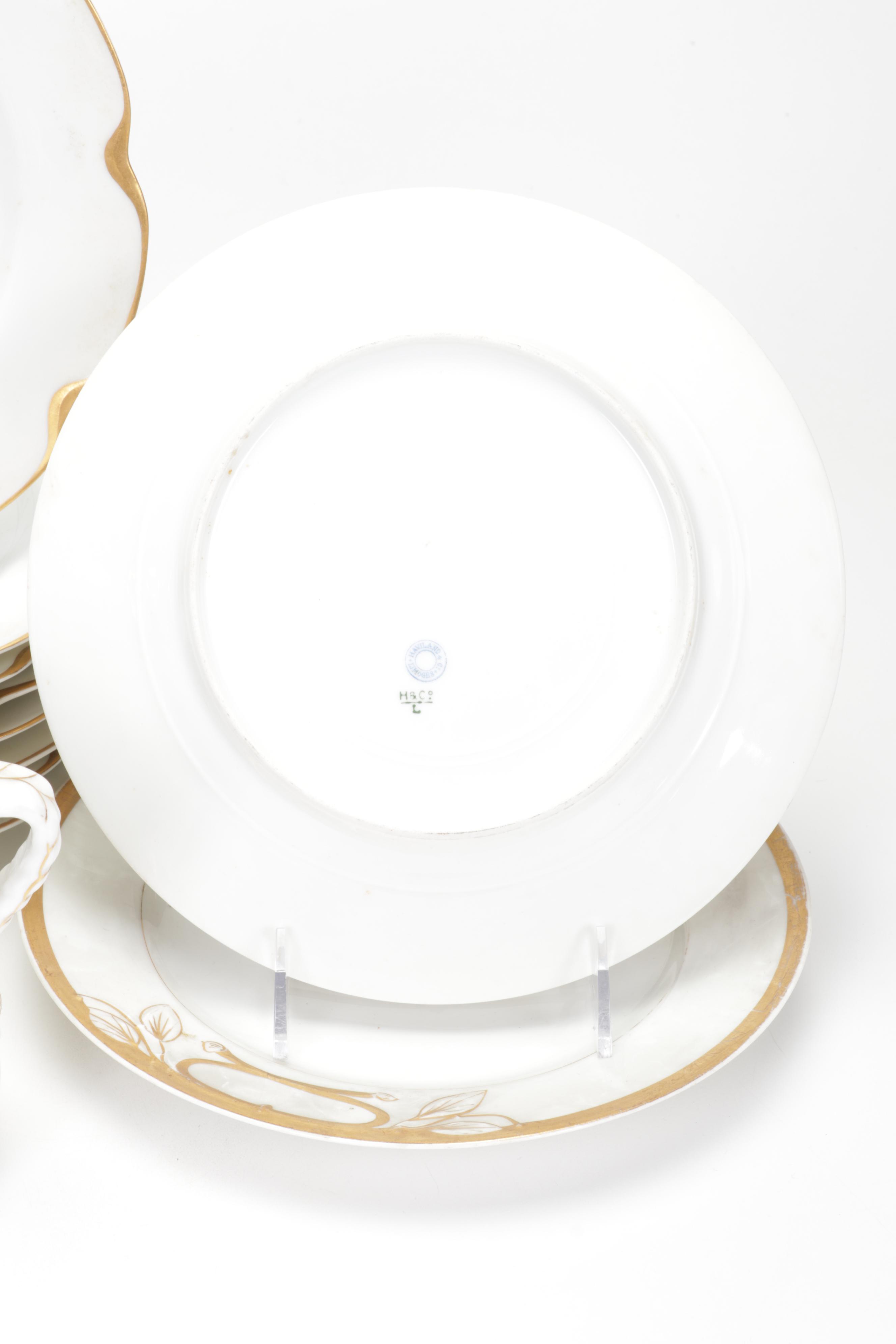 Haviland "Silver Anniversary" and "Wedding Ring" Gilt Porcelain Dinnerware