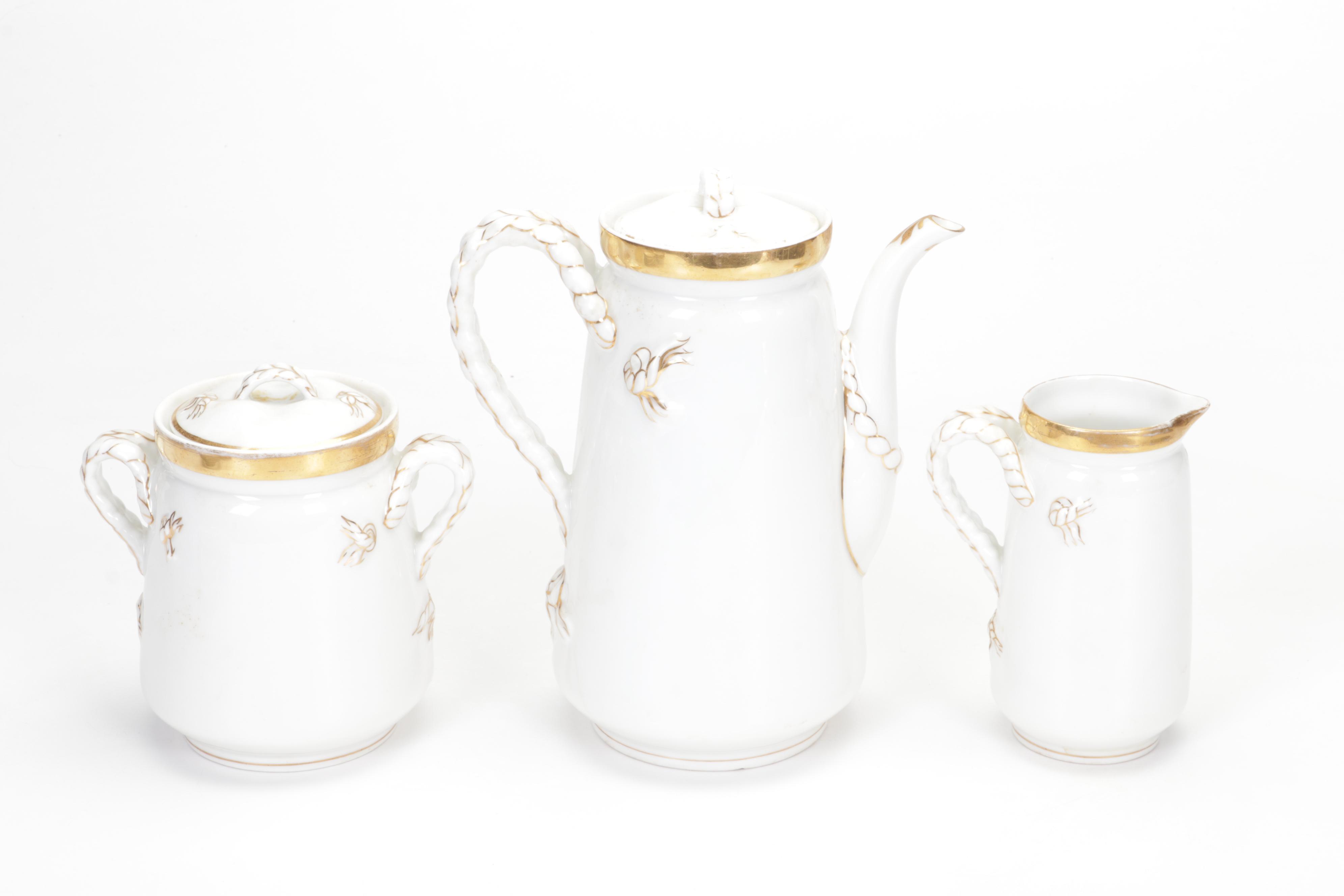 Haviland "Silver Anniversary" and "Wedding Ring" Gilt Porcelain Dinnerware