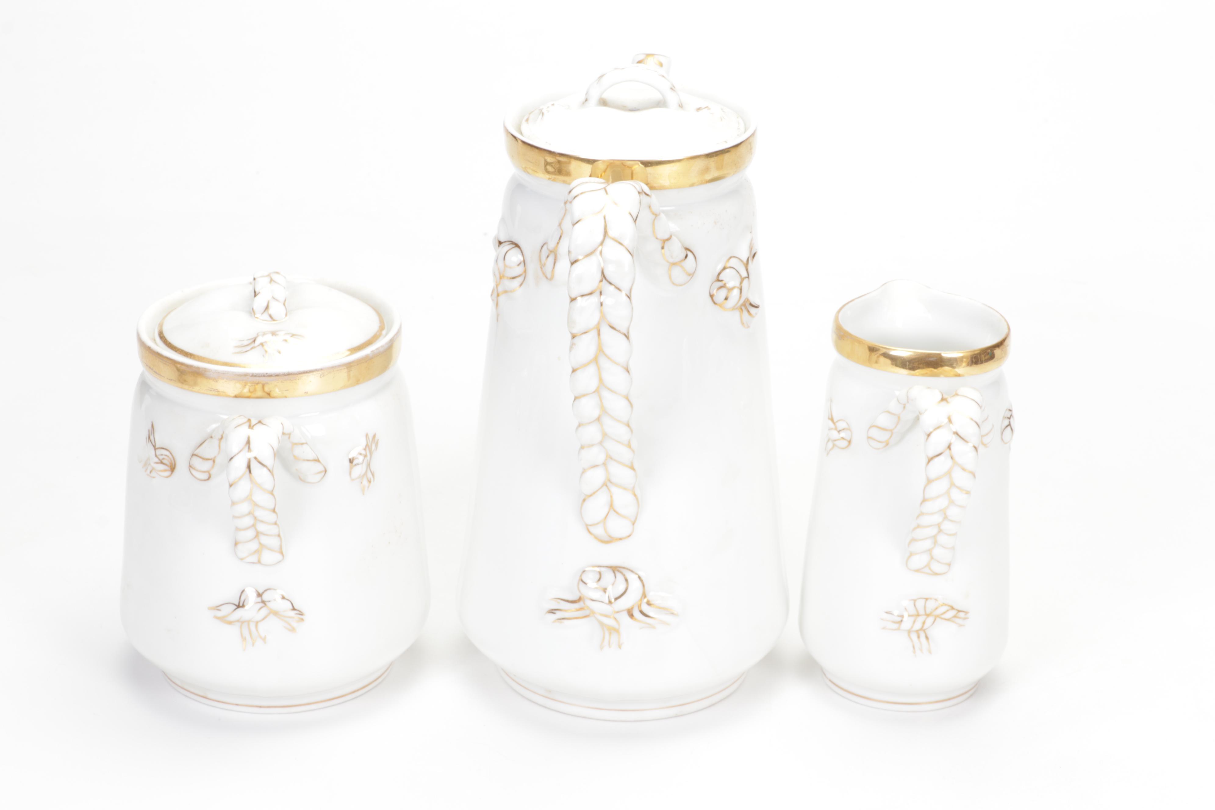 Haviland "Silver Anniversary" and "Wedding Ring" Gilt Porcelain Dinnerware