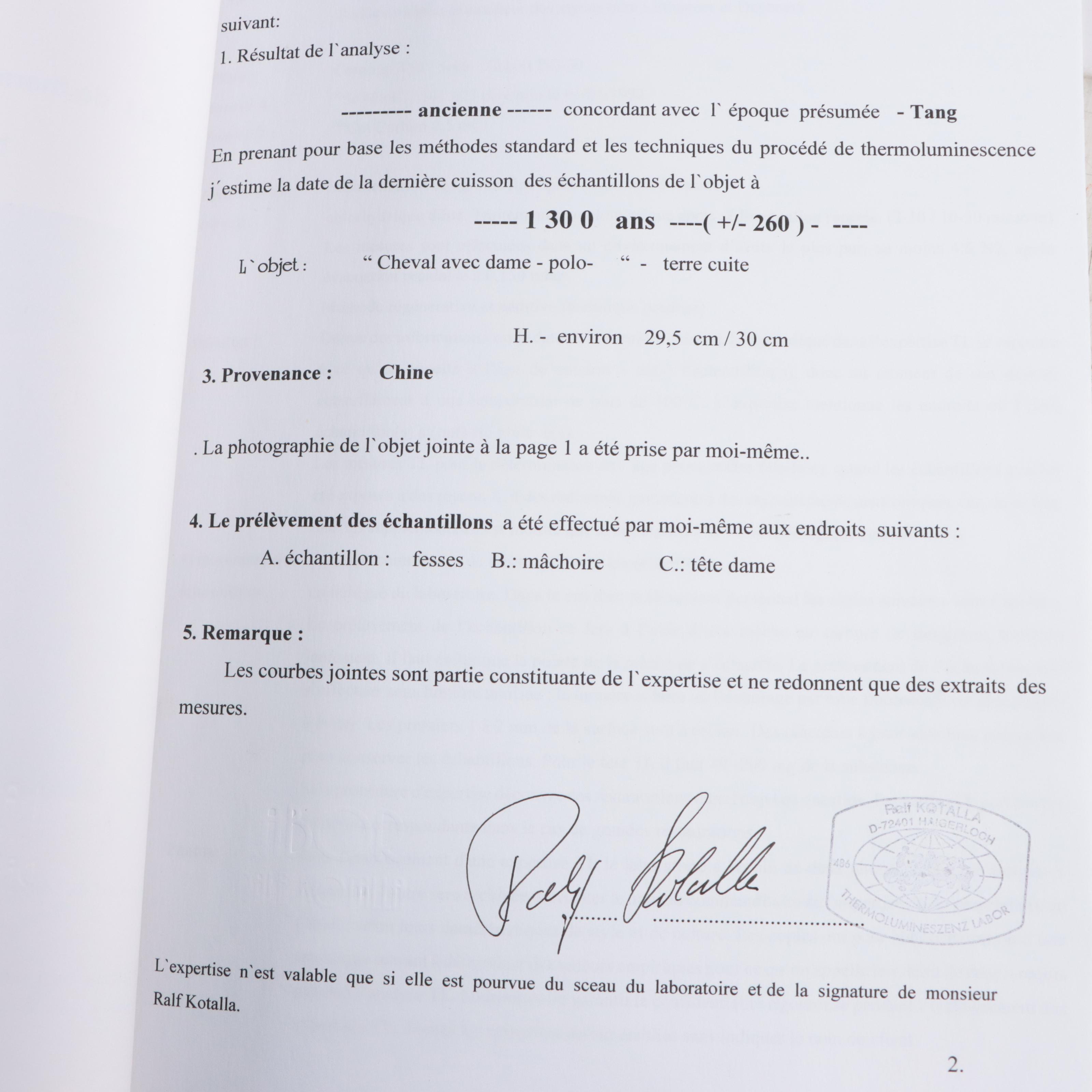 Chinese Tang Dynasty Terracotta Polo Player on Horseback, 8th Century