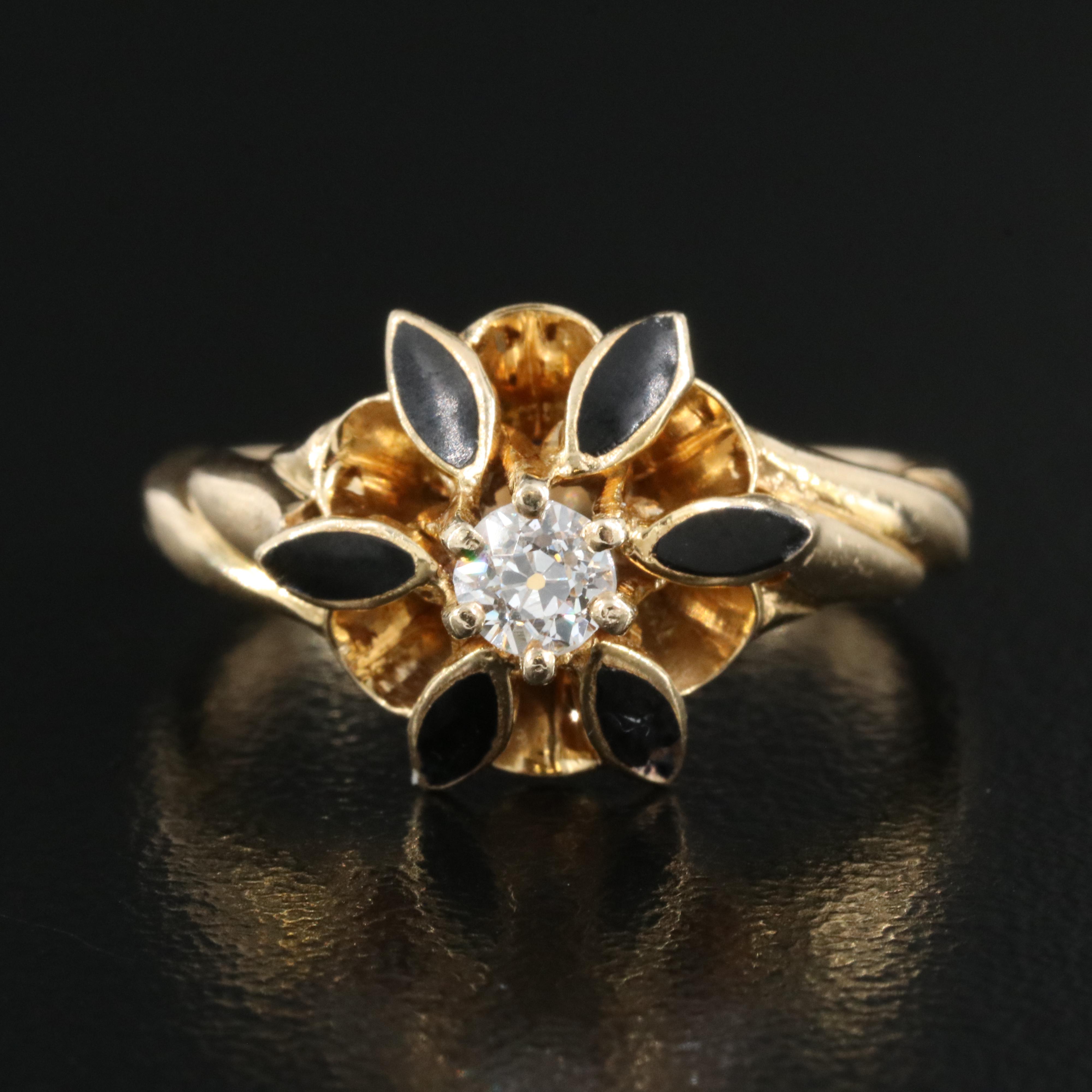 14K 0.16 CT Diamond Ring