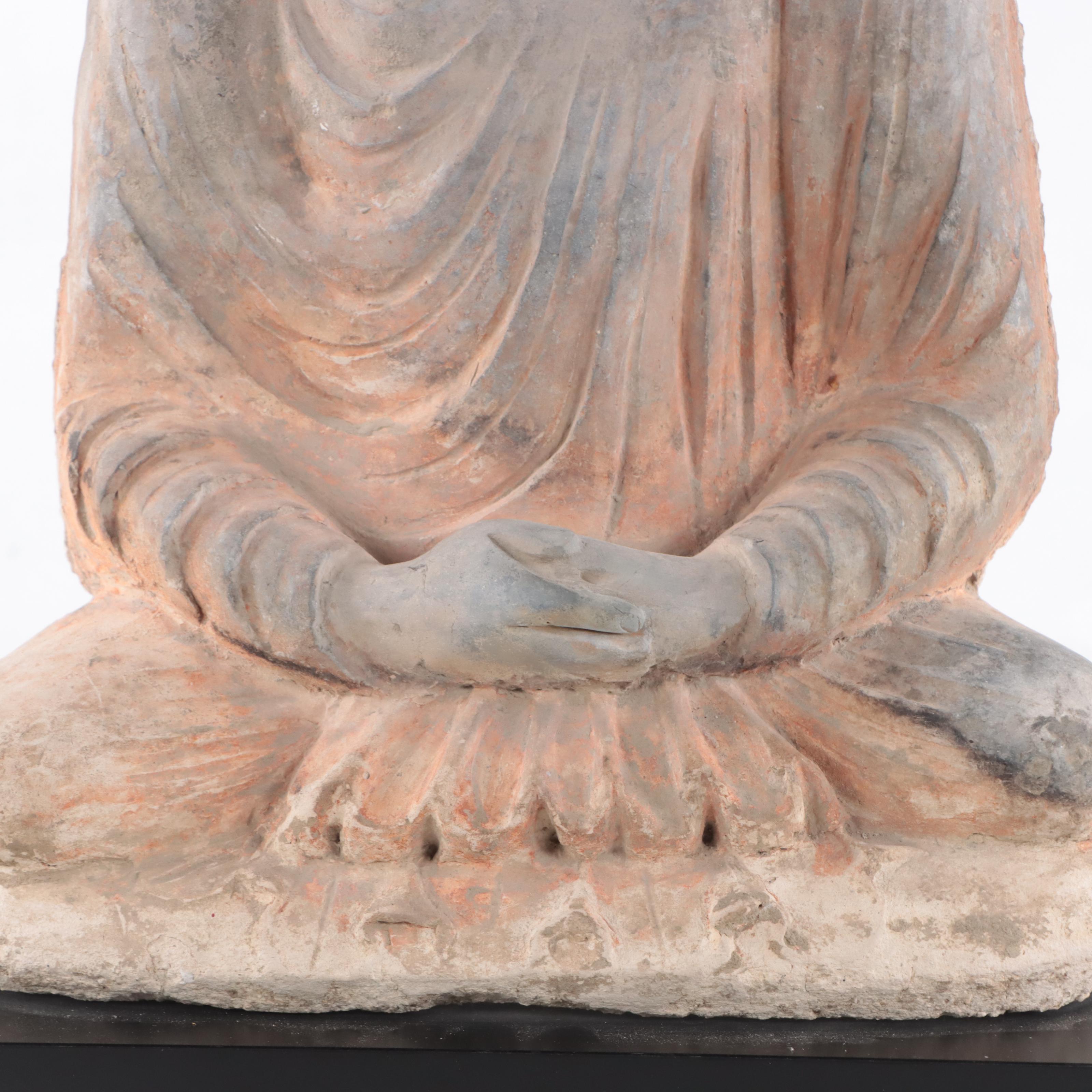 Gandharan Stucco Seated Buddha, 3rd-5th Century