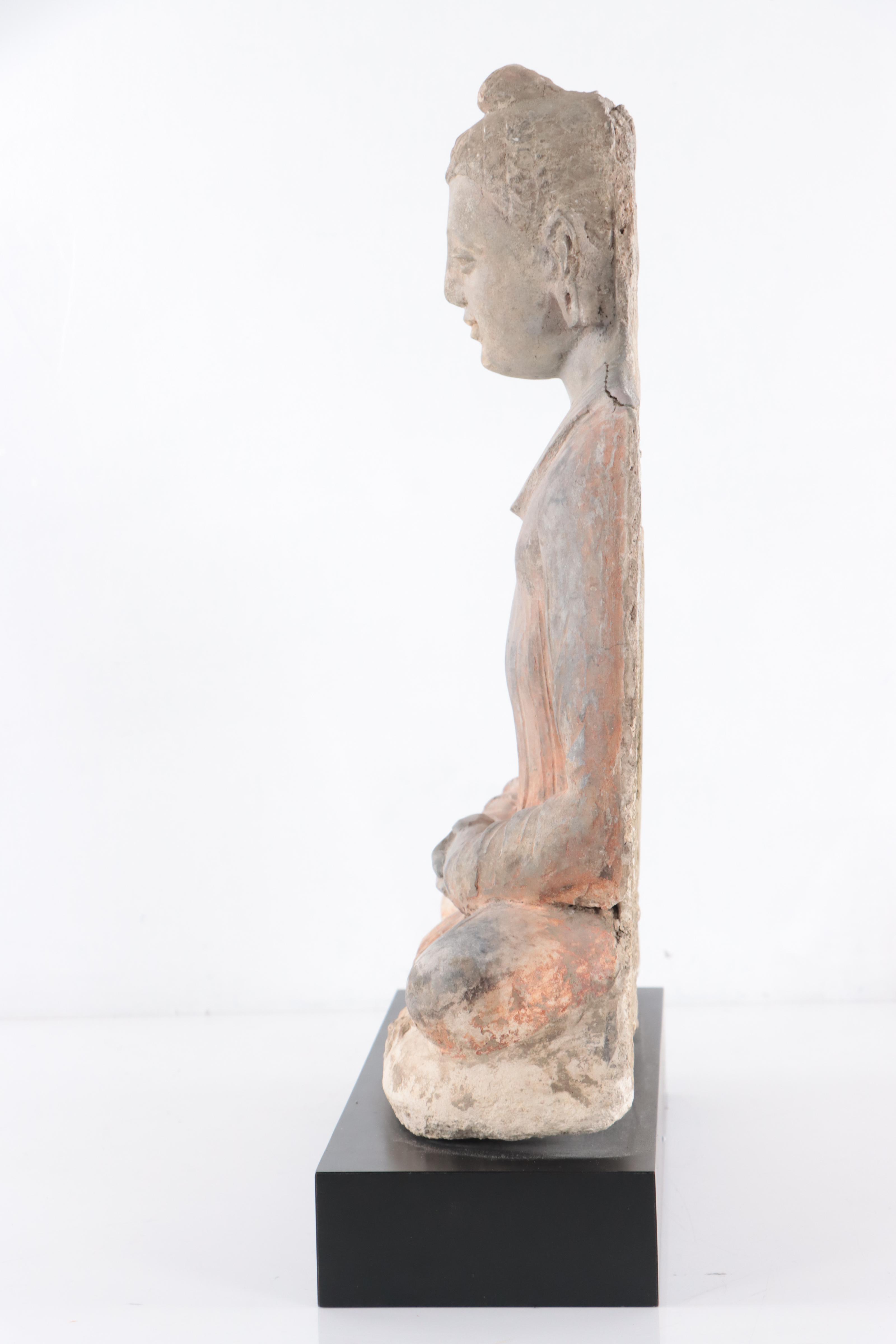 Gandharan Stucco Seated Buddha, 3rd-5th Century