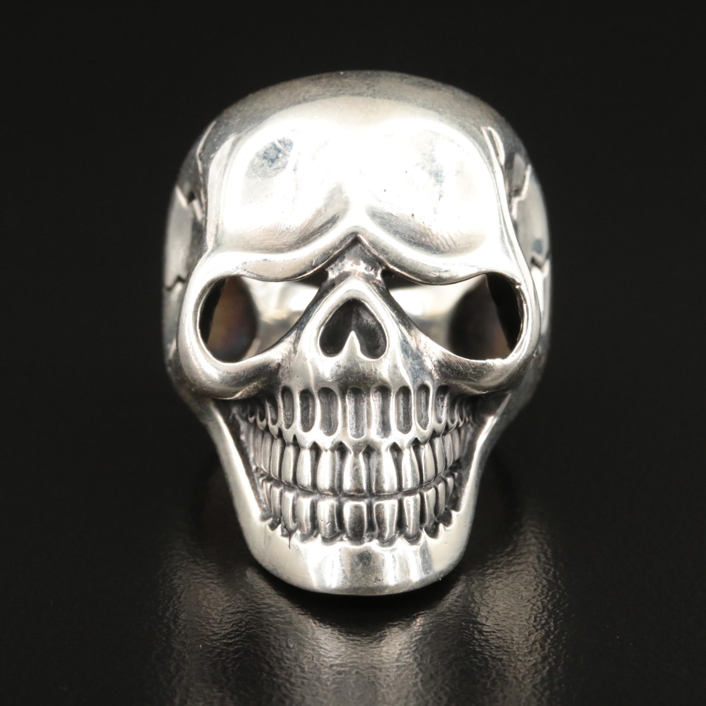 Sterling Skull Head Ring