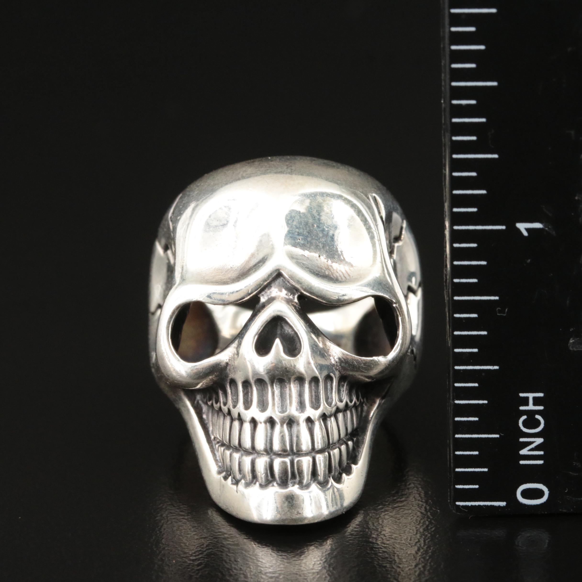 Sterling Skull Head Ring