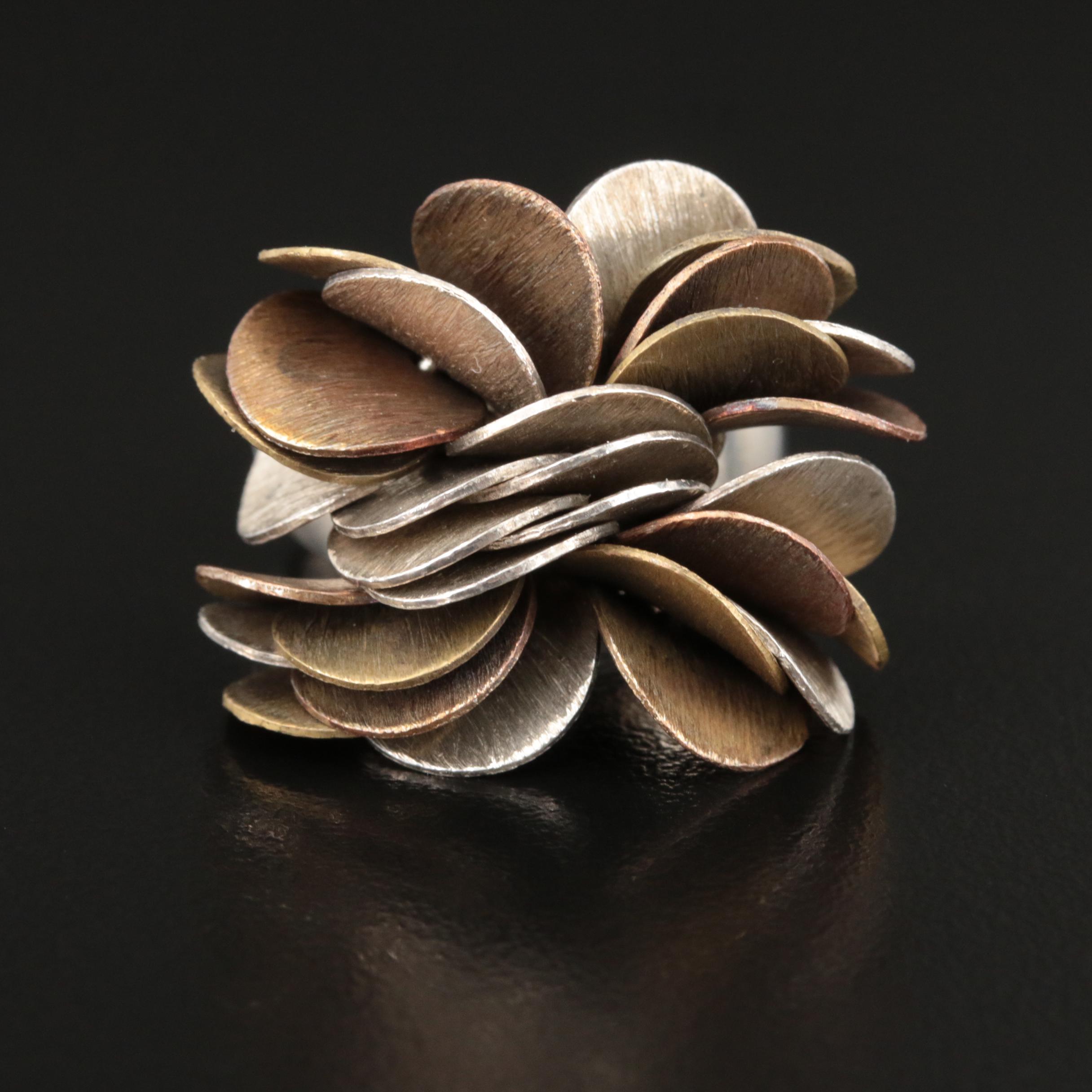 Silpada Sterling Disc Cluster Ring