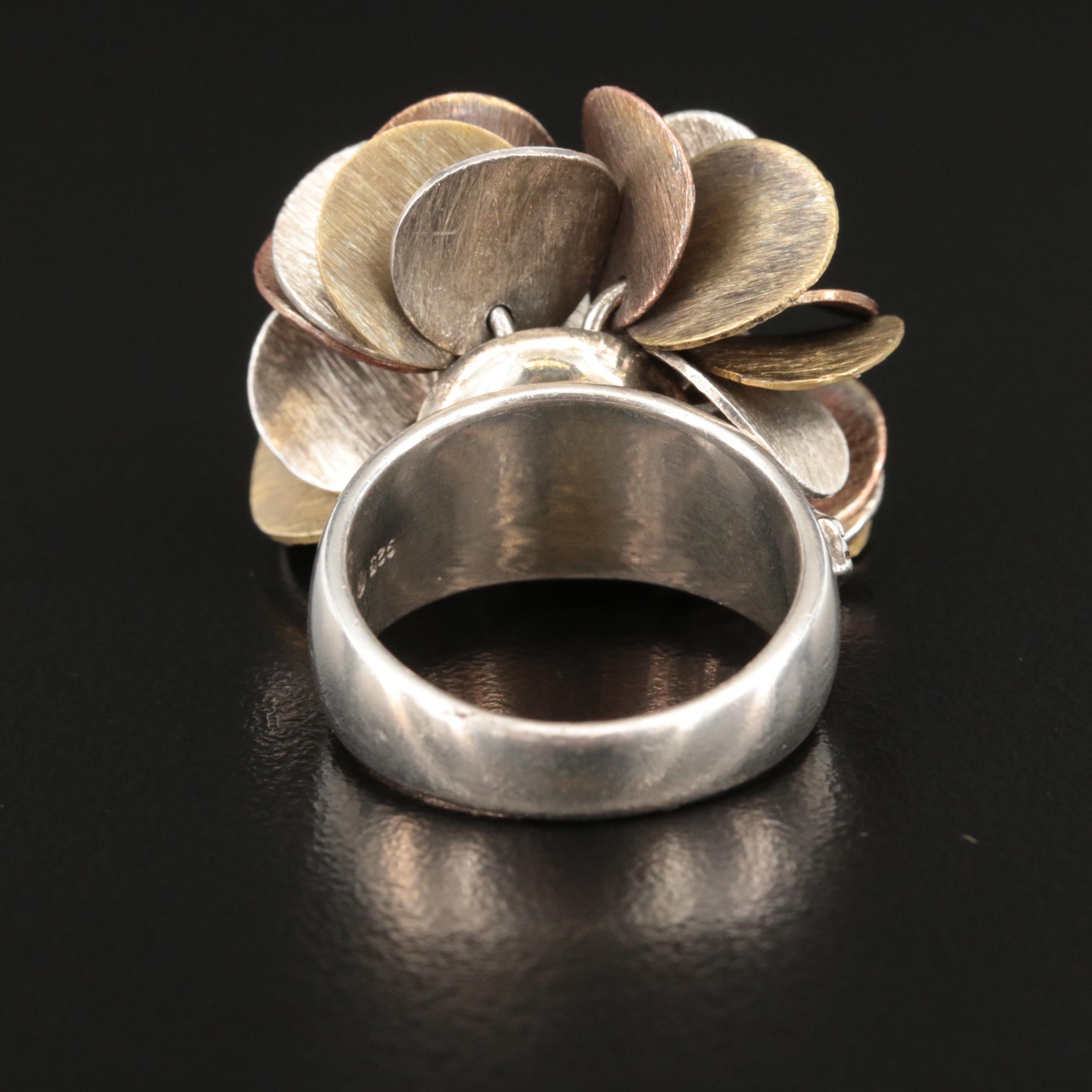 Silpada Sterling Disc Cluster Ring