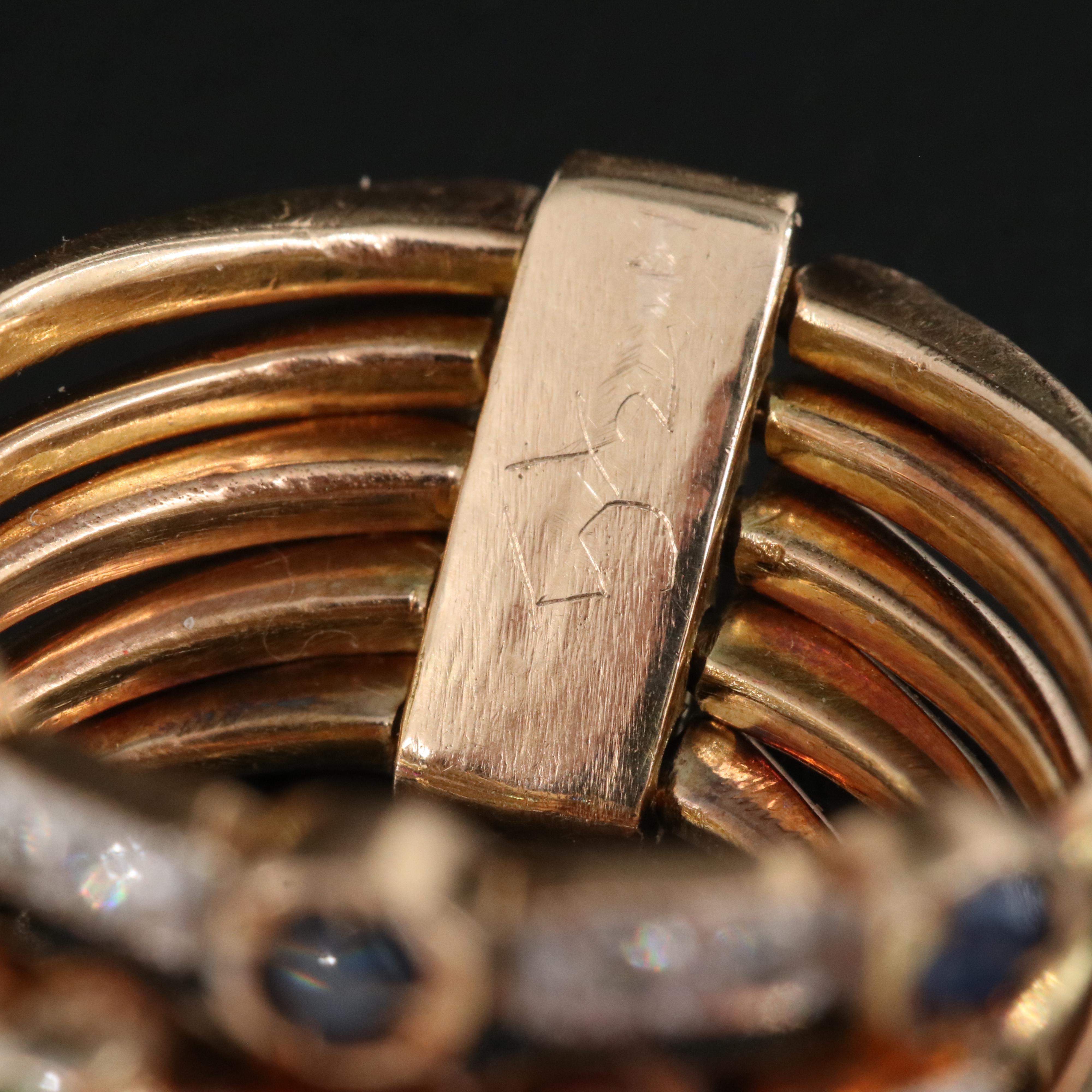 14K Sapphire, Ruby, Emerald and Diamond Connected Stacking Rings