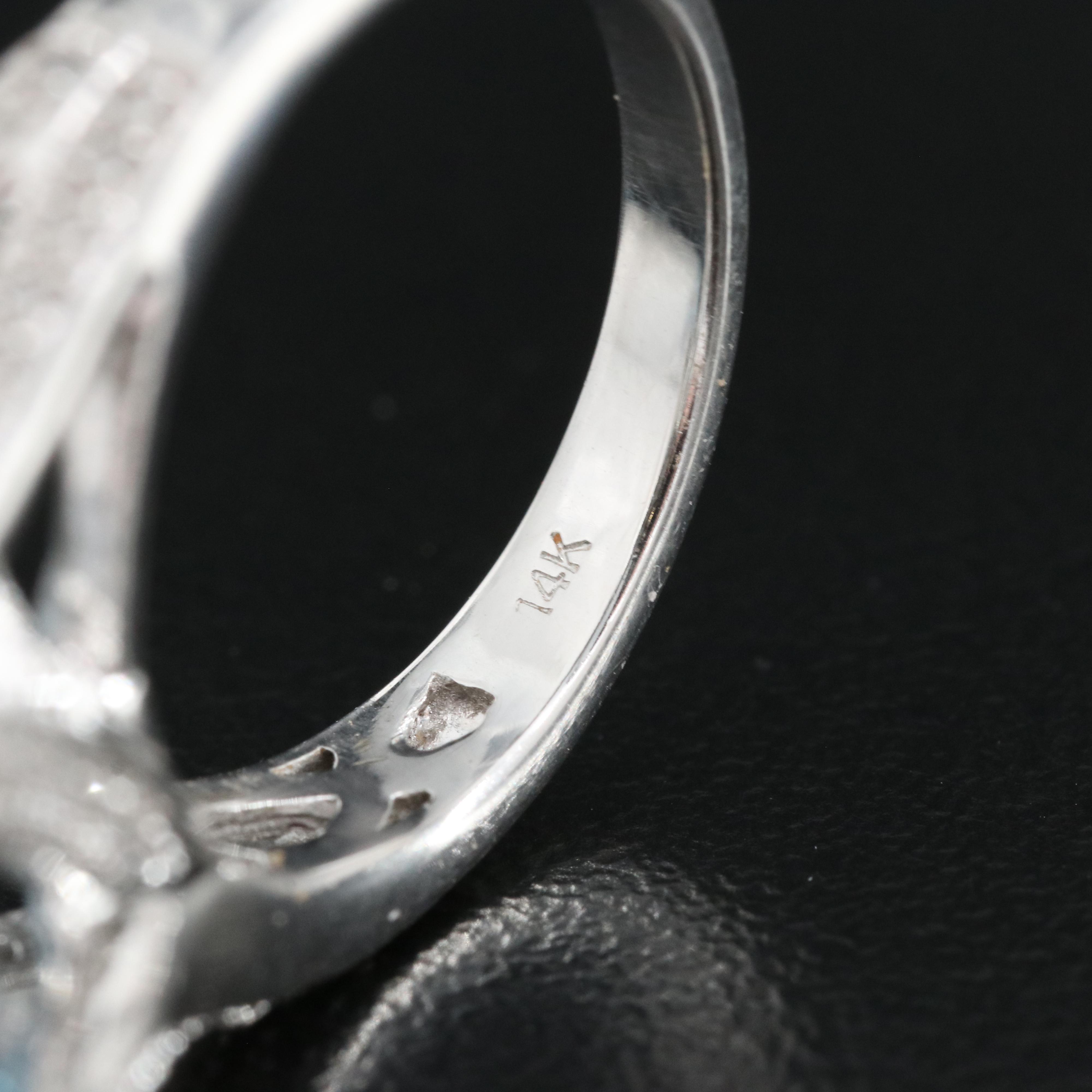 14K 17.84 CT Sky Blue Topaz and Diamond Ring