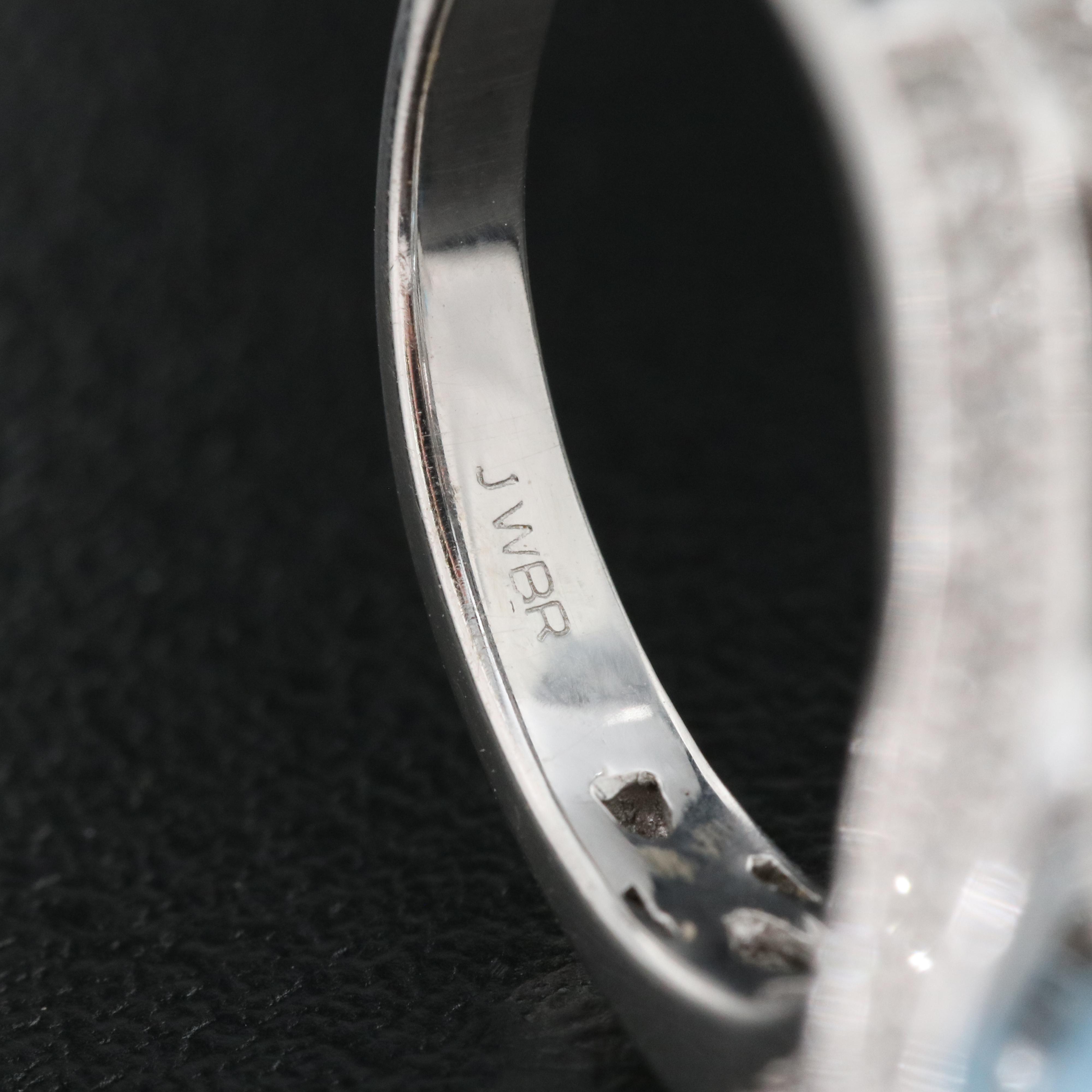 14K 17.84 CT Sky Blue Topaz and Diamond Ring