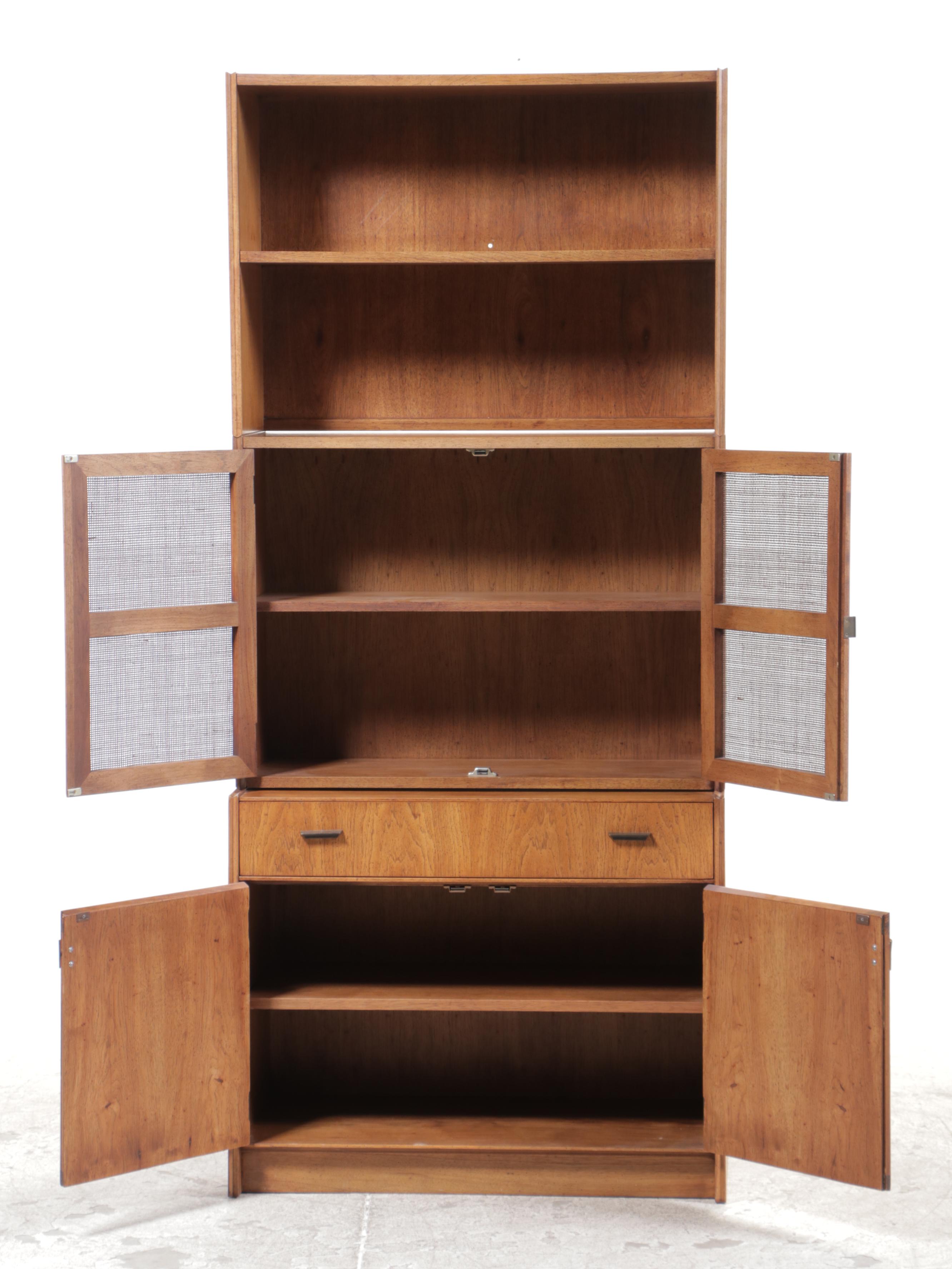 Mid Century Modern Wood Three-Piece Buffet Cabinet, 1960s